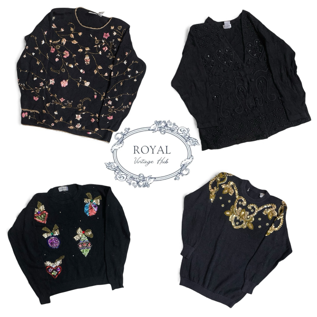 Y2K Glam Verzierter Pullover Edit