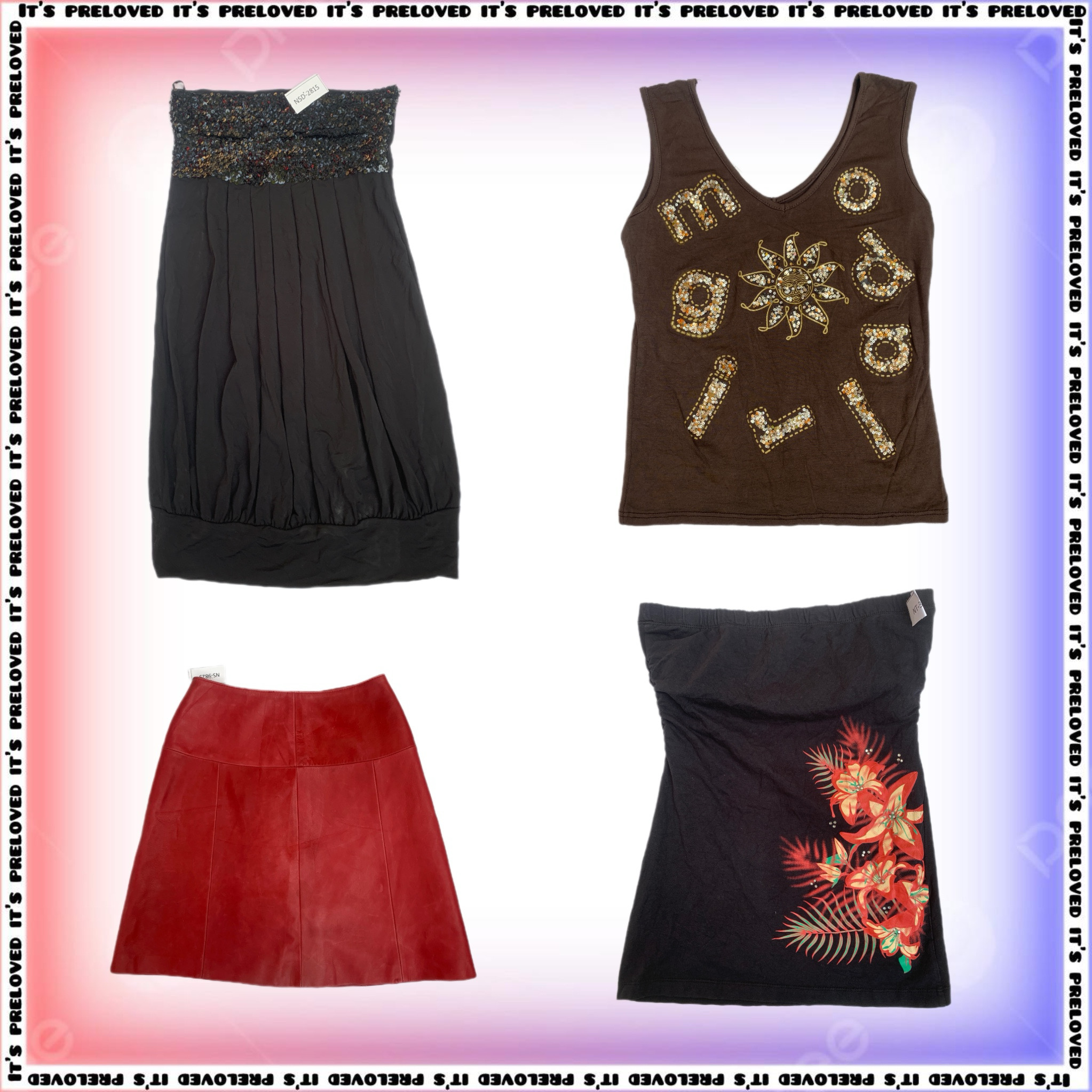 Tube Top & Tinted Gloss - Tops, Dresses , Skirts SS-(1611)