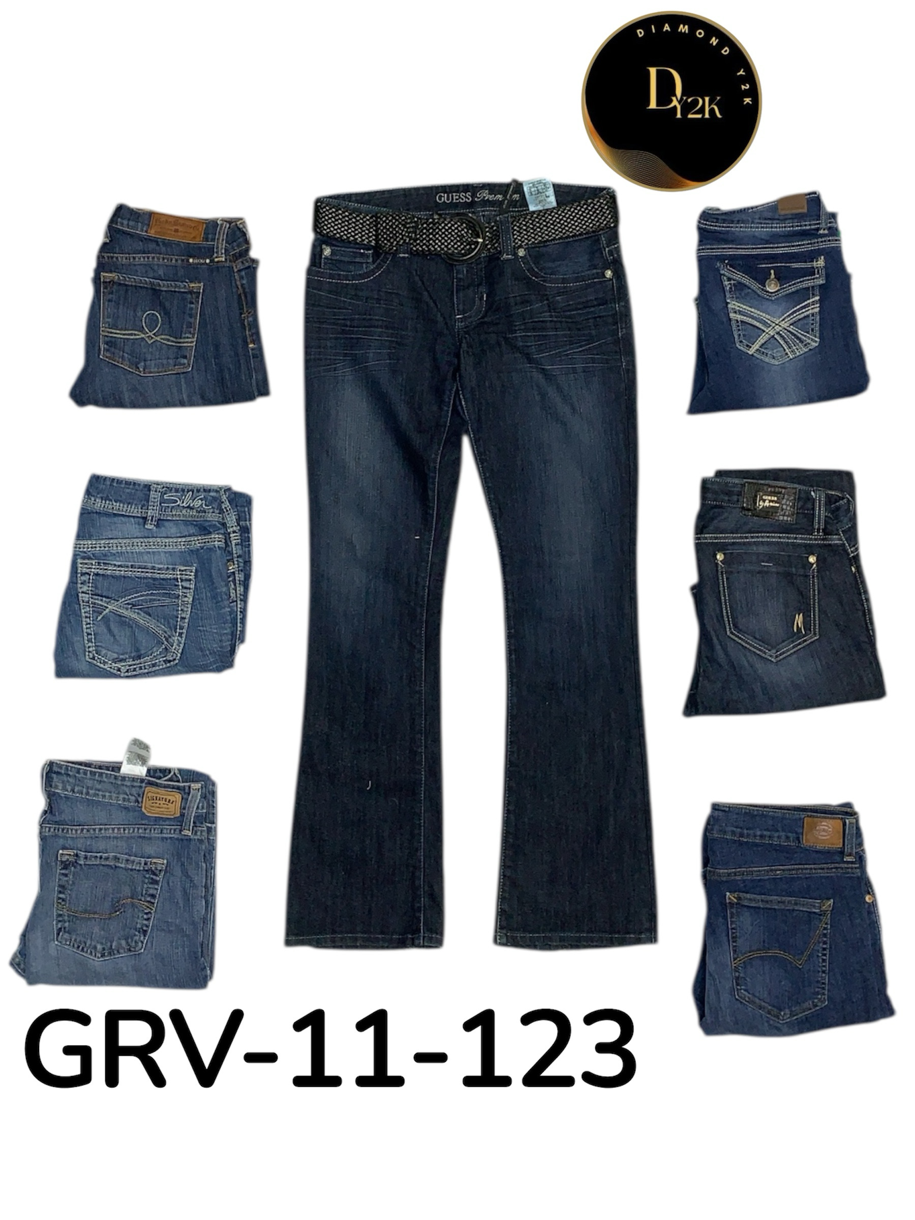 Retro Y2K Low-Rise Flared Jeans – Iconic Early 2000s Style  (GRV-11-123)