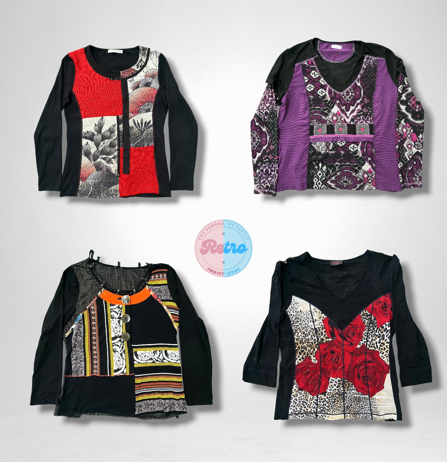 Funky Y2K Novelty Print Top (E)