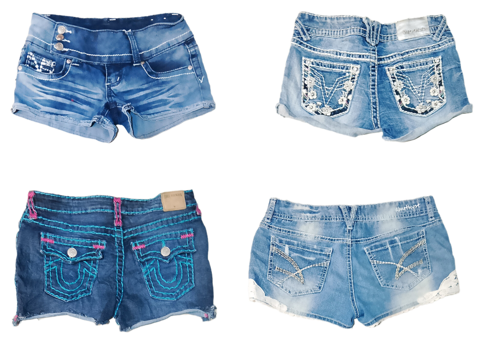 Back pocket detailing Shorts (brands) True Religion, vigoss,lei,etc