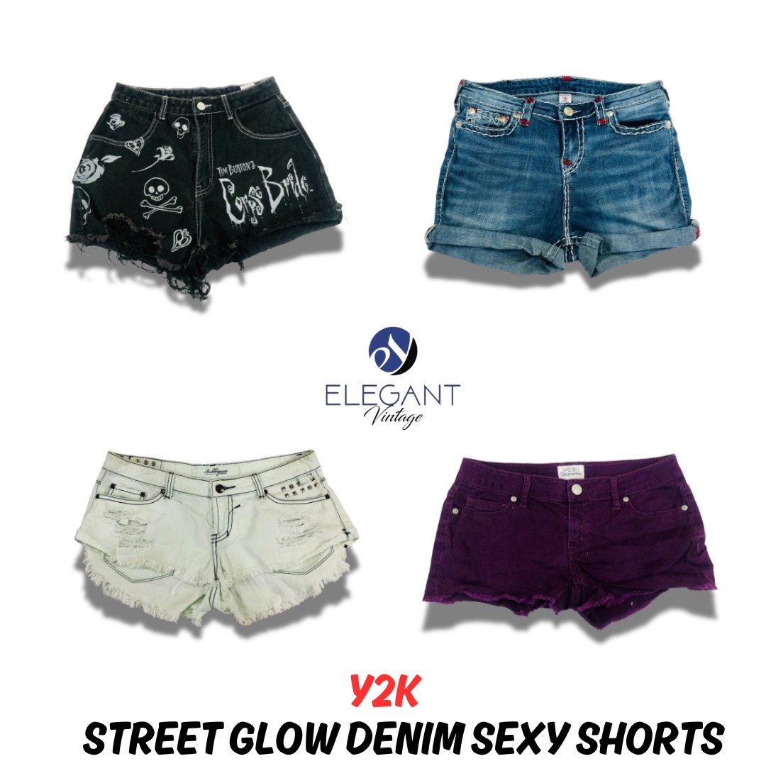 Y2K Street Glow Denim Sexy Shorts - EV0967