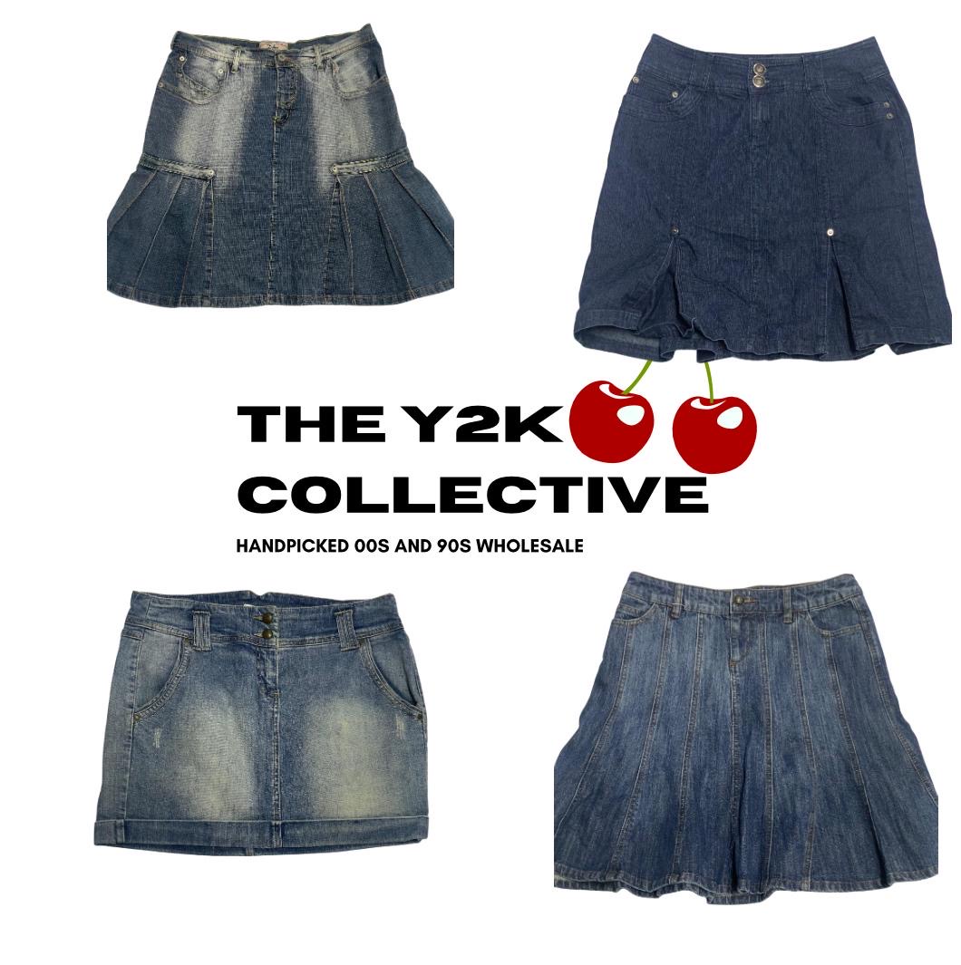 Y2K Denim Skirt Starter Pack – Trendy 00s Mini Skirts Bundle(TYC23)
