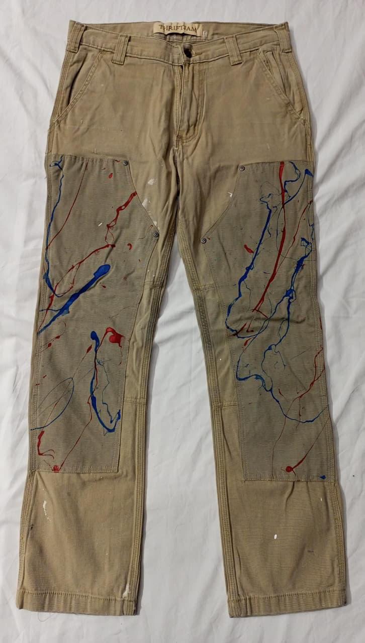 CR775 Upcycled Artisan Splatter-Paint Double Knee Work Pants