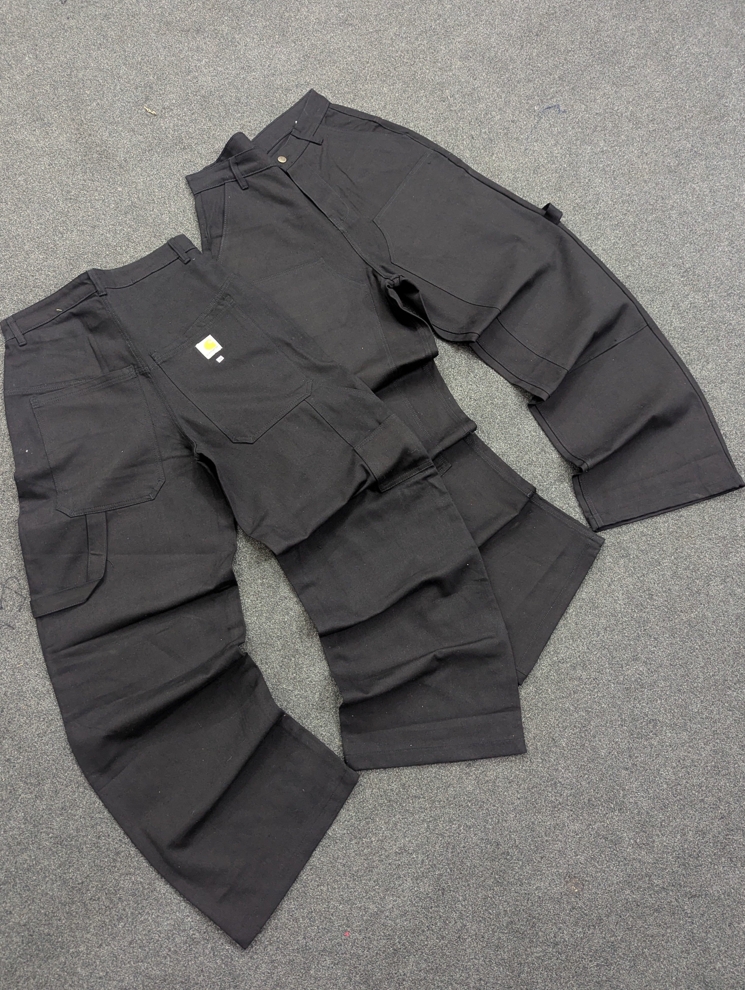Carhartt Extra Baggy Heavyweight Rework Style Doppelknie Schwarze Hose