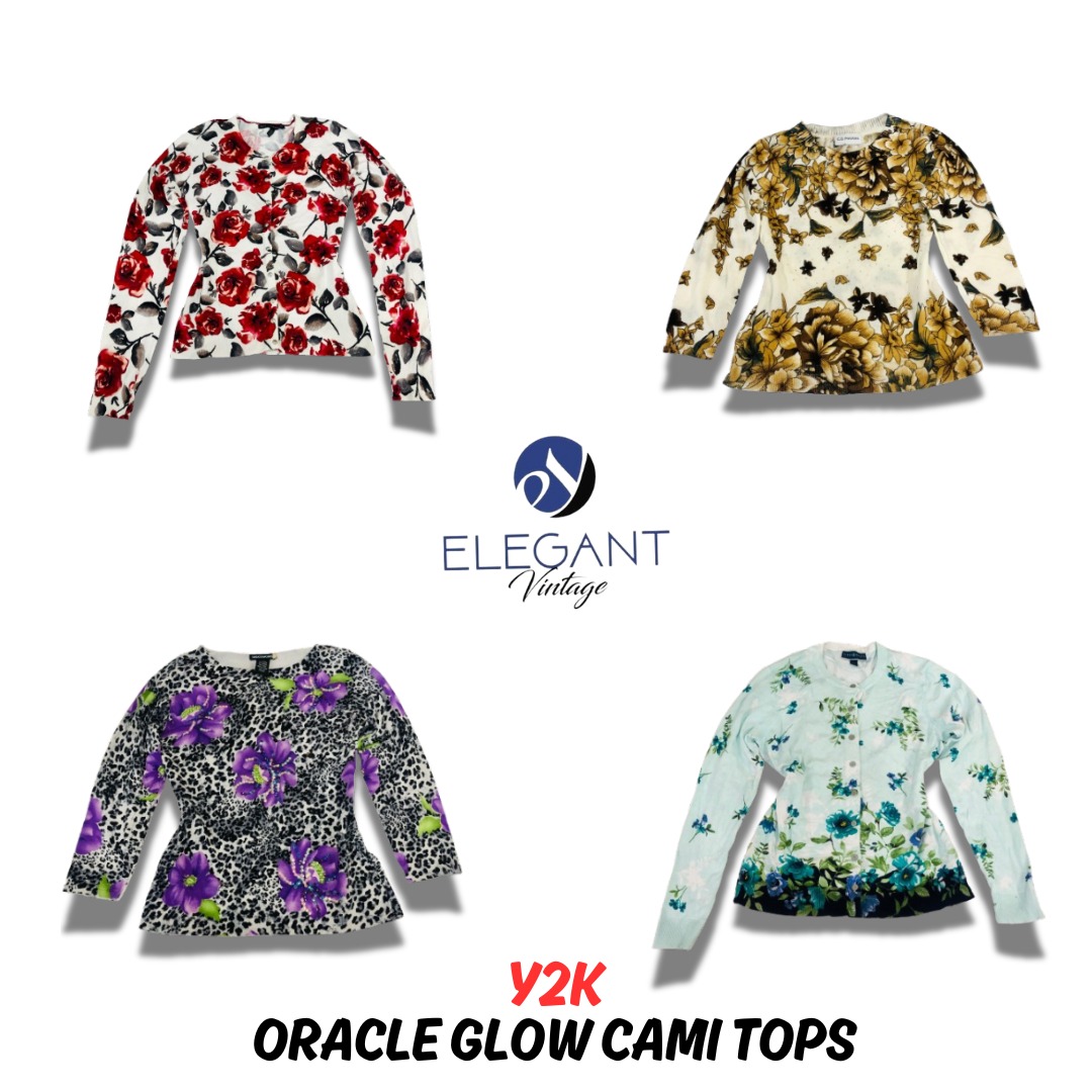 「Y2K Oracle Glow Cami Tops - EV0842」