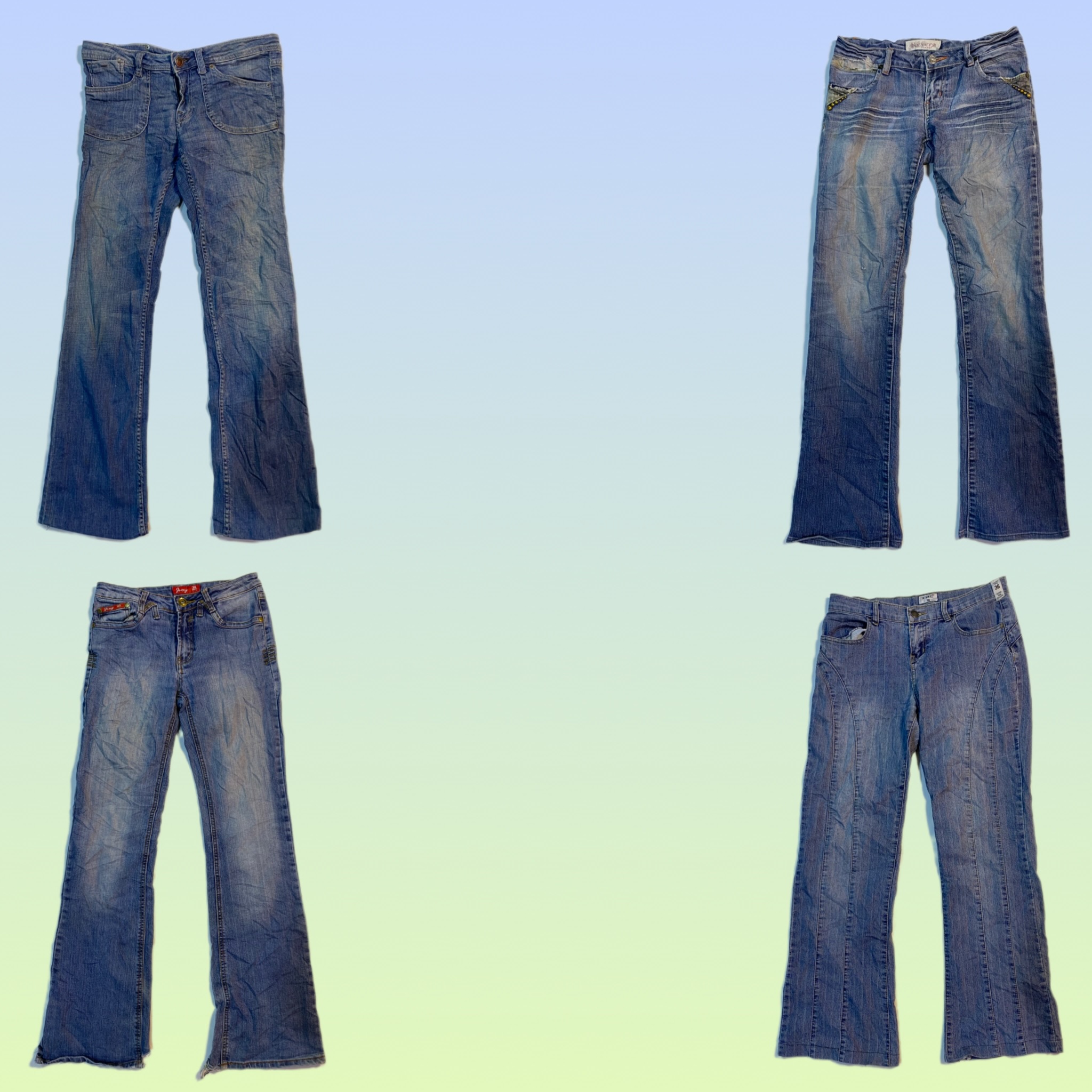 Y2K Drnim Flared Jeans (TS-1529)