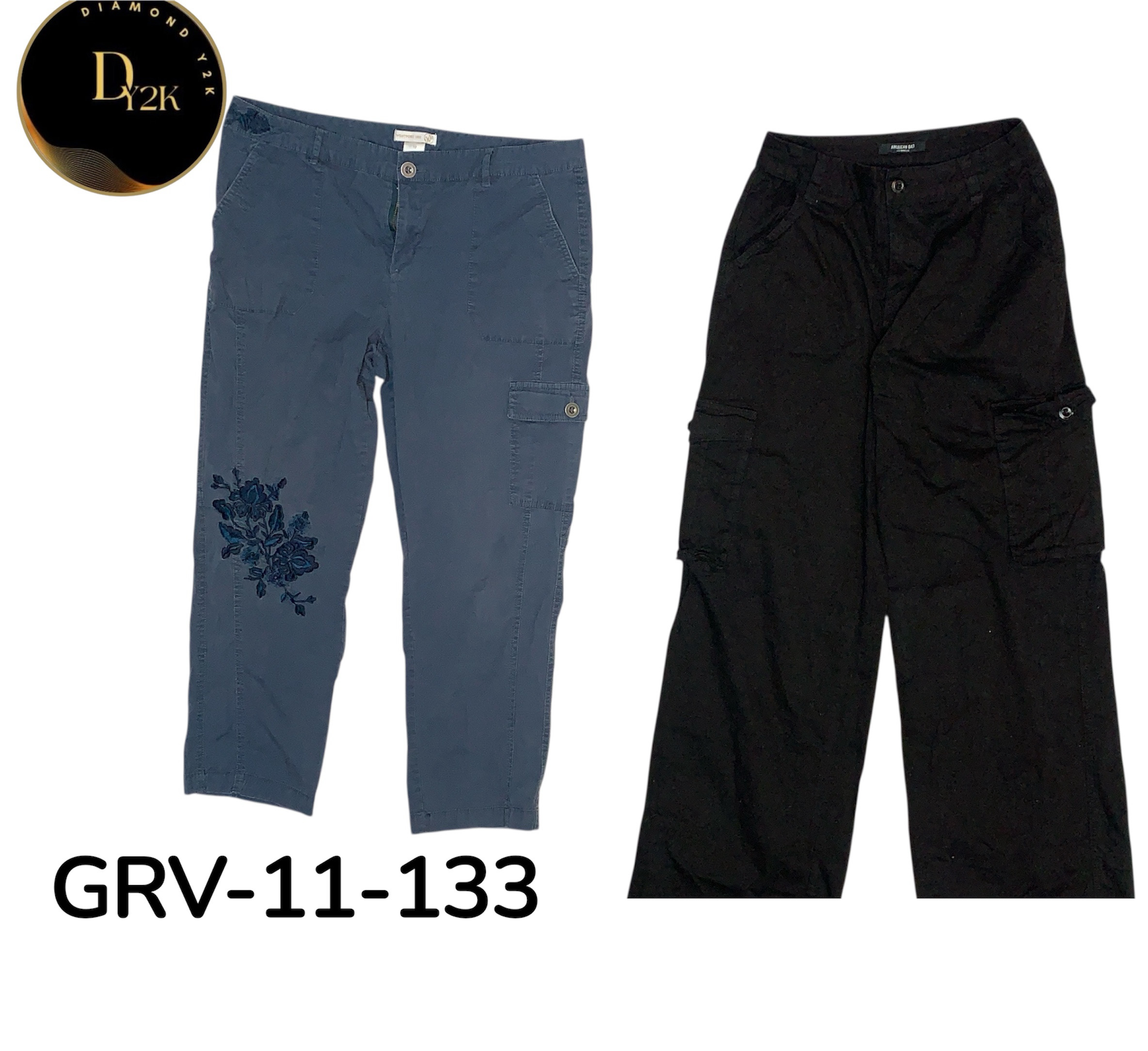 オリジナルY2Kブランドカーゴパンツ – 珍しいヴィンテージの発見 (GRV-11-133)