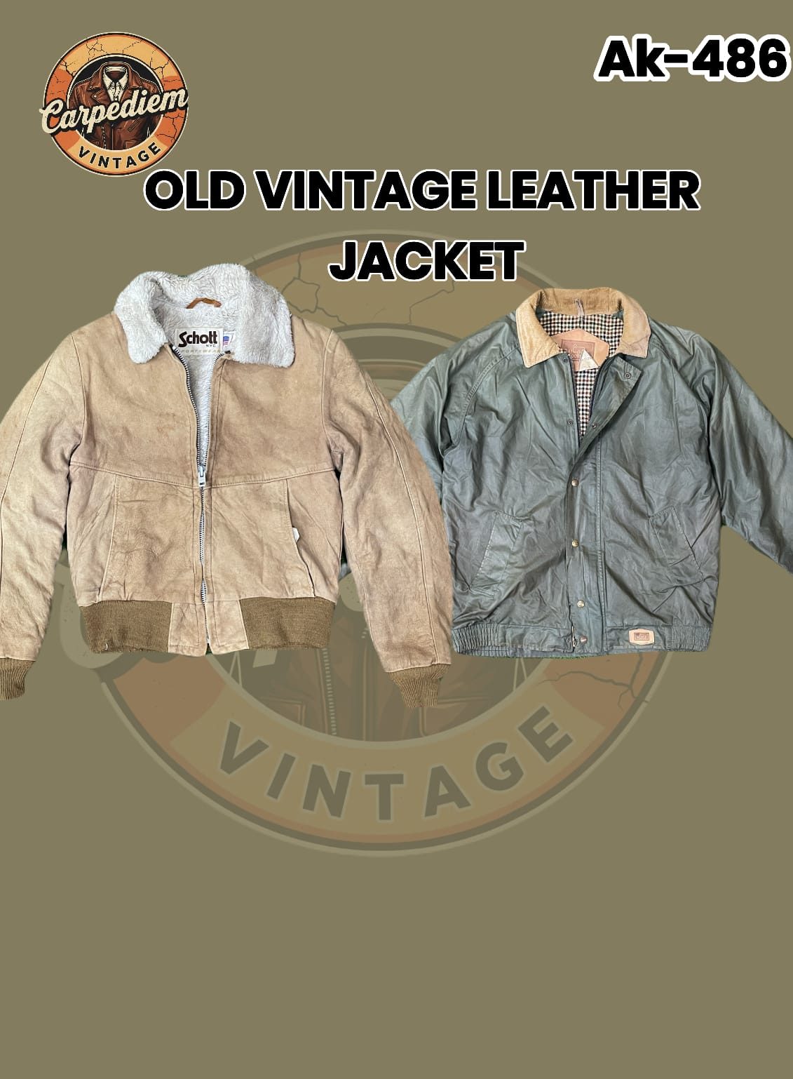 古いヴィンテージレザージャケット Ak-486