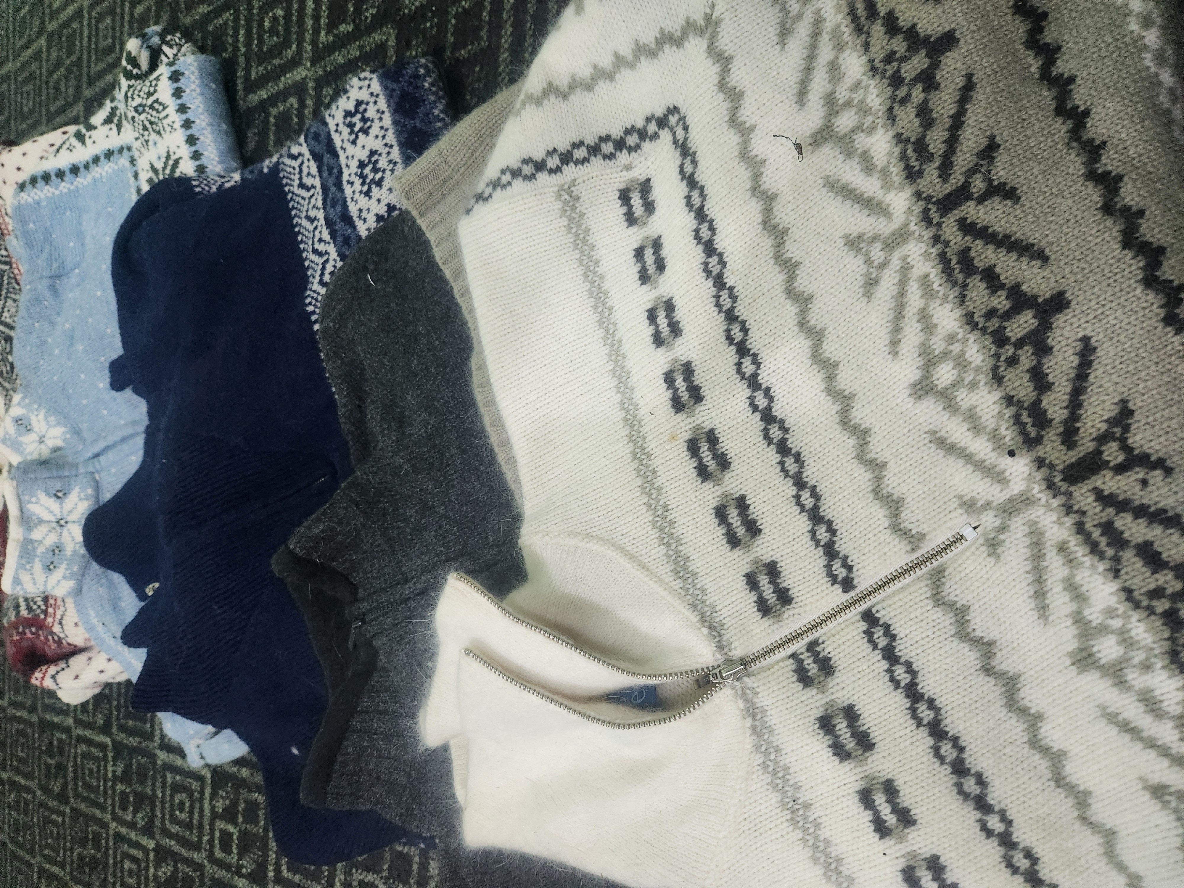 Wool 1/4zipper sweaters