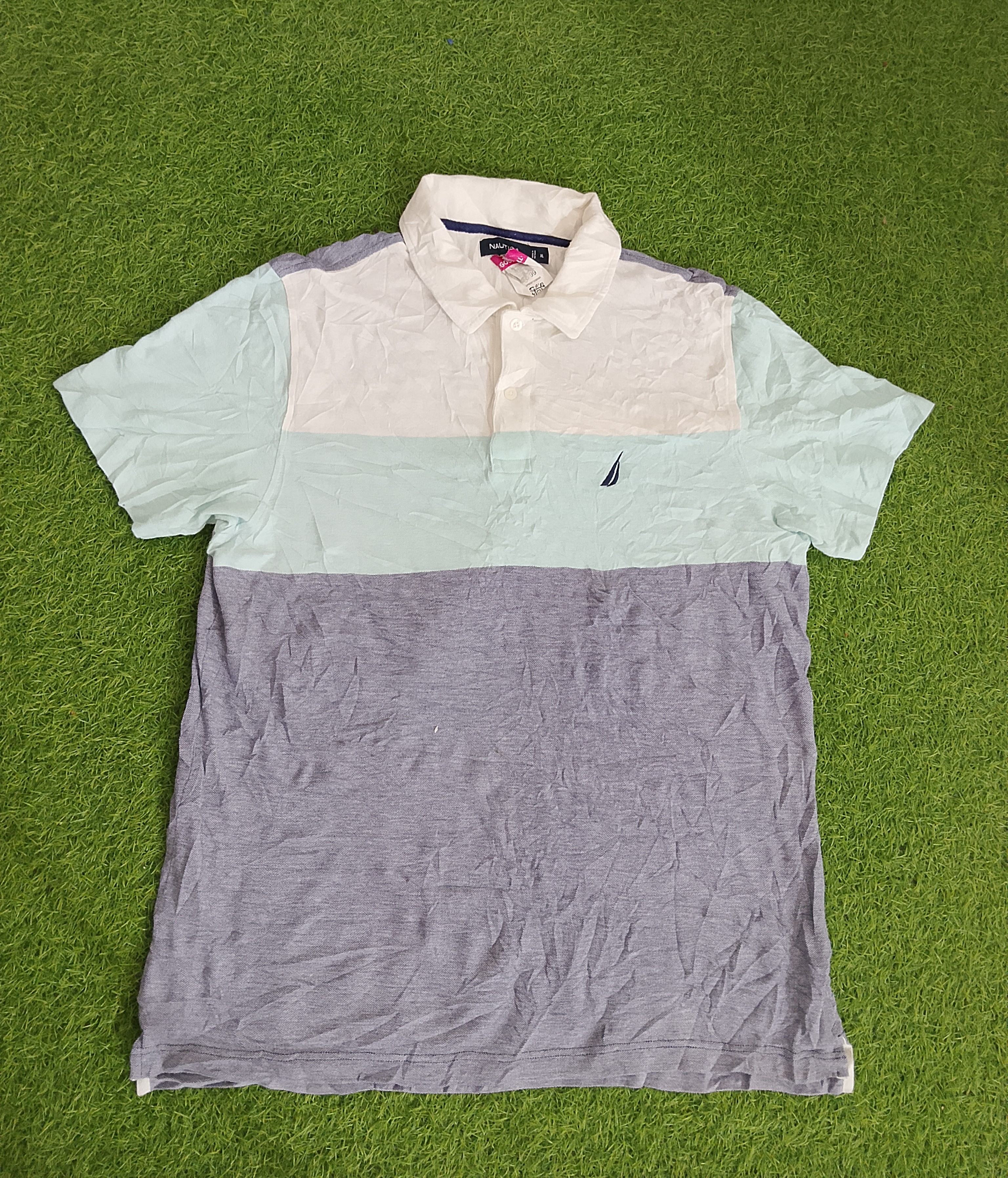 Nautica Checked Collar T-shirt