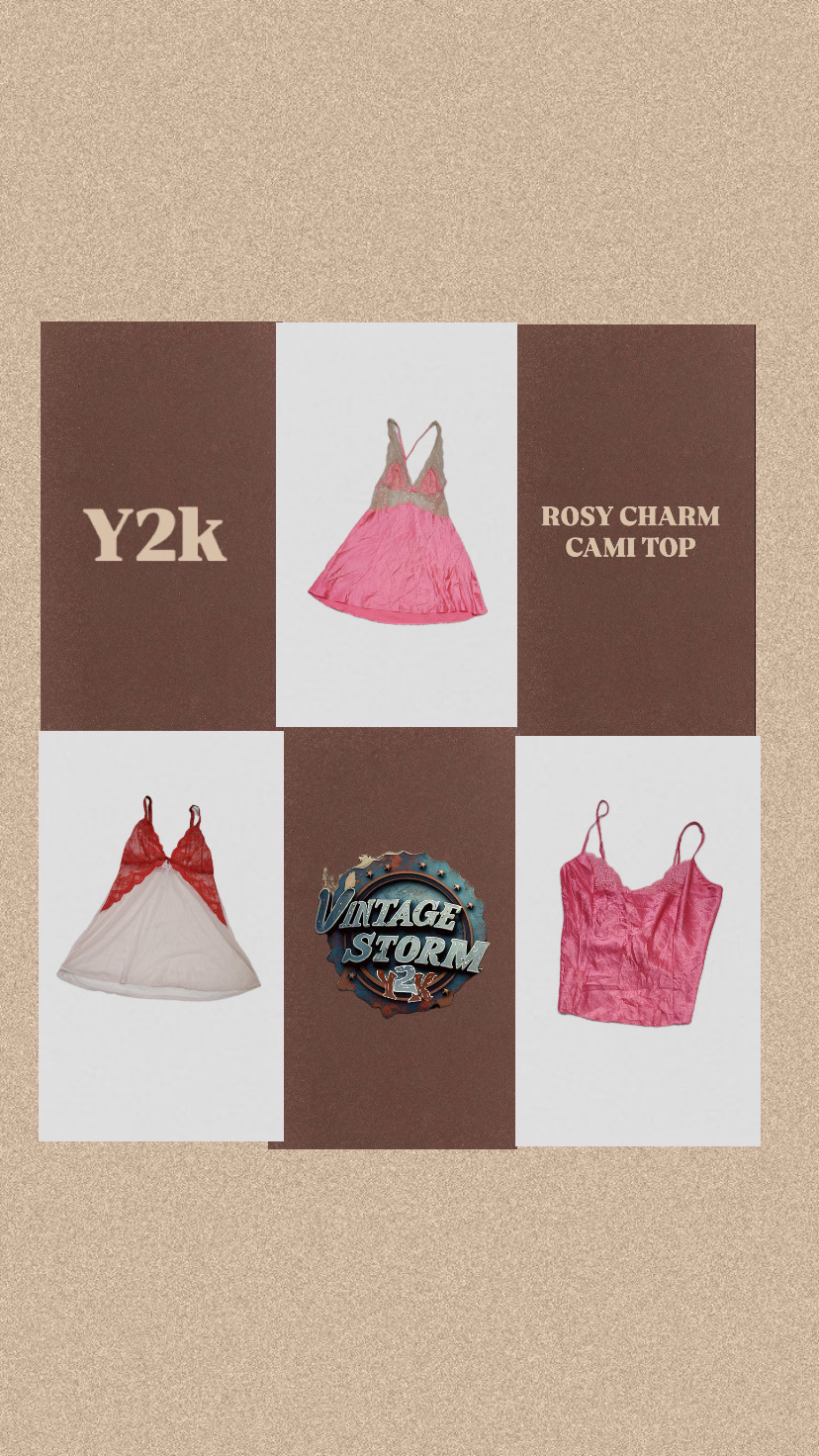 Y2k Rosy Charm Cami Top
