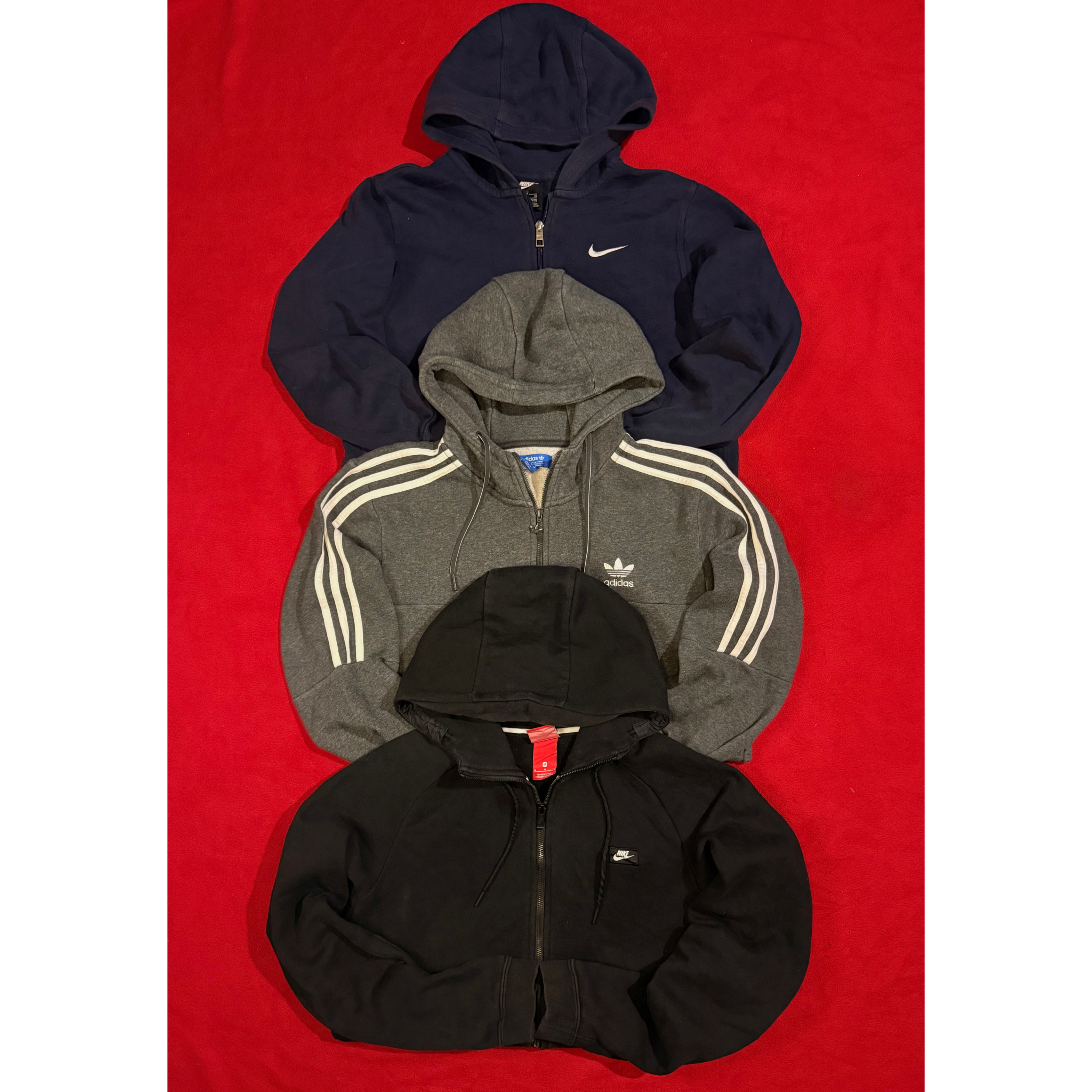 Nike ou adidas hoodies com zíper