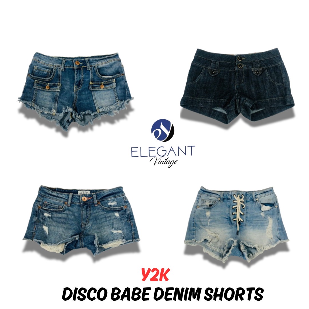 Y2K Disco Babe Denim Shorts - EV0875