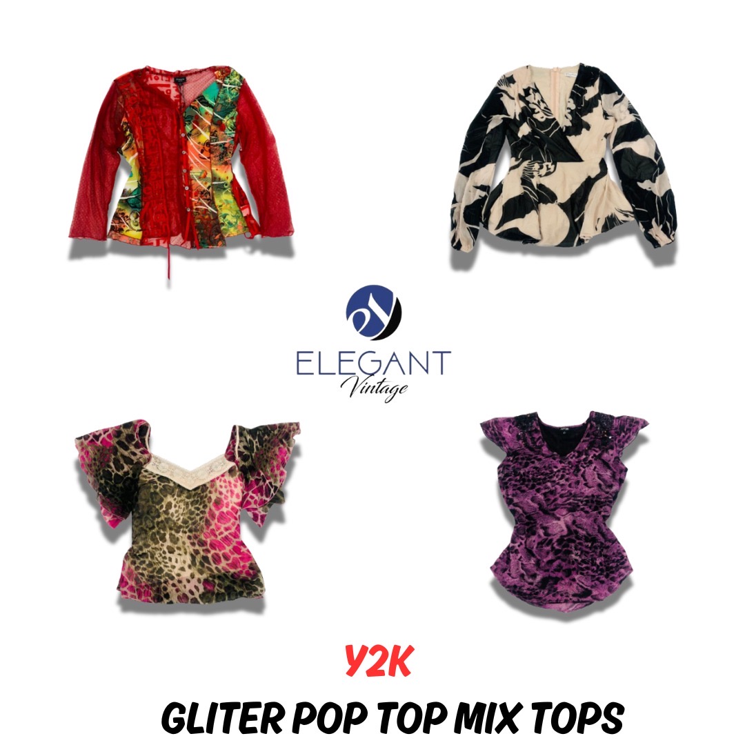 Y2K Glitter Pop Top Mix Tops - EV0900
