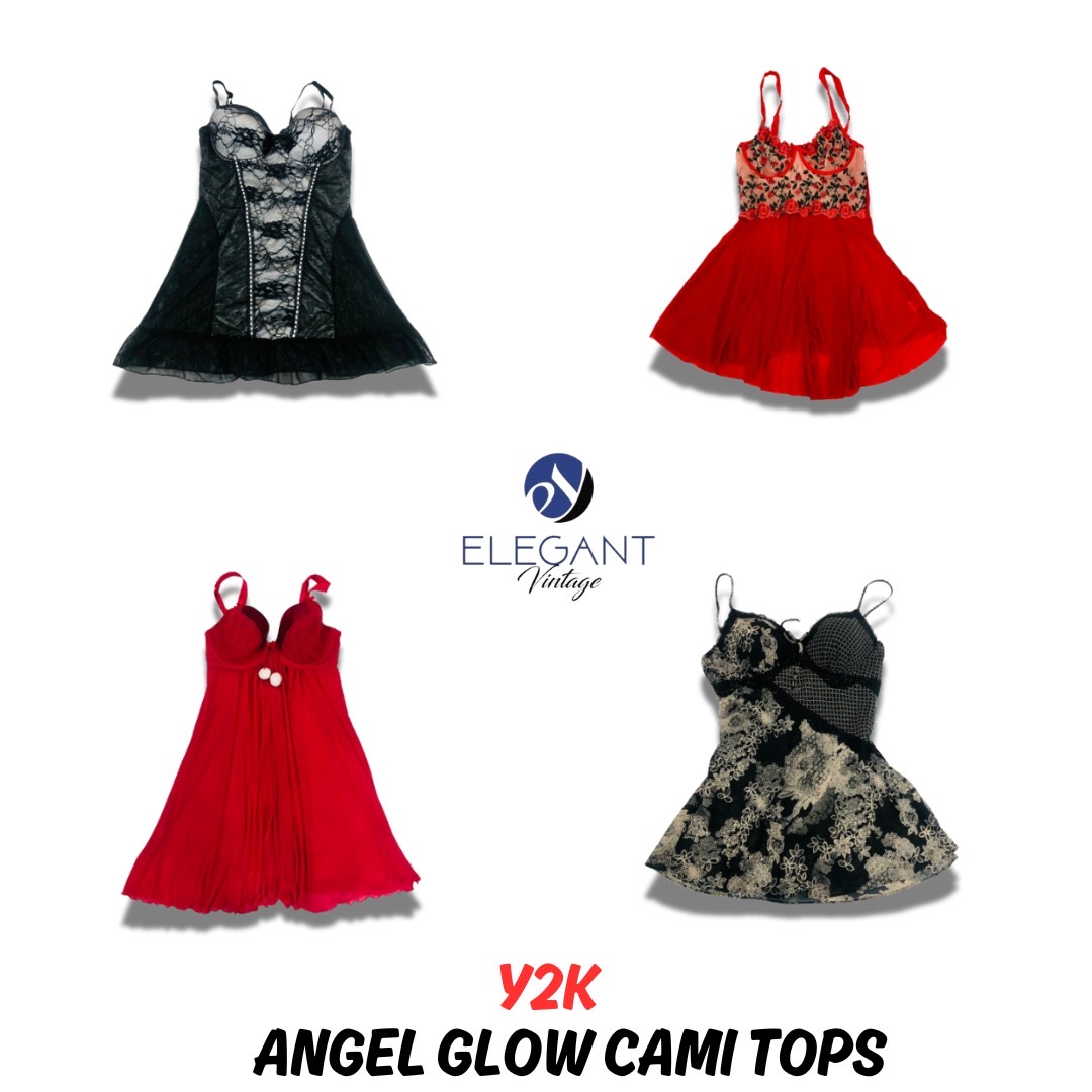 Y2K Angel Glow Cami Tops - EV0933