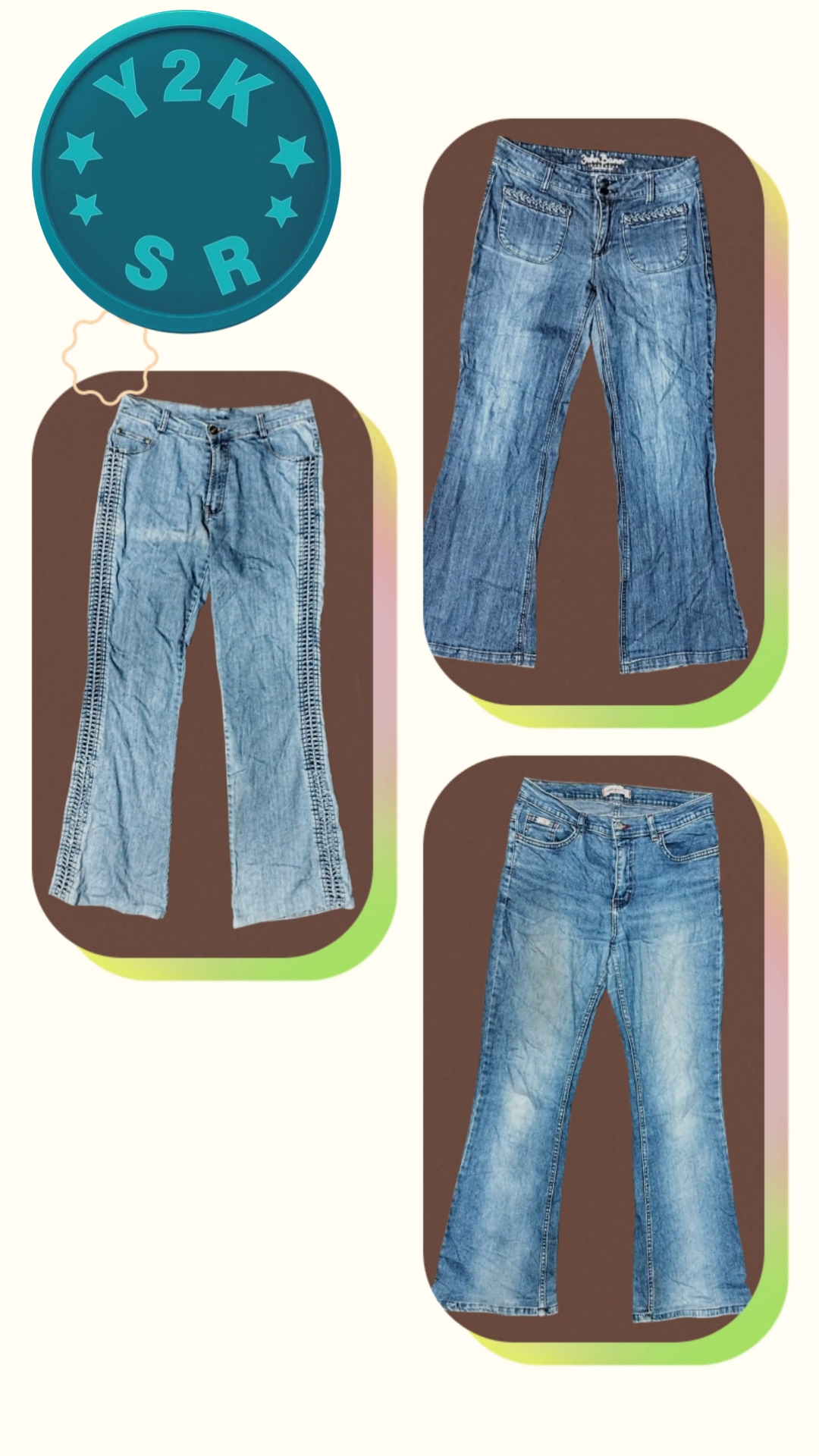 Jeans évasés en denim Y2K