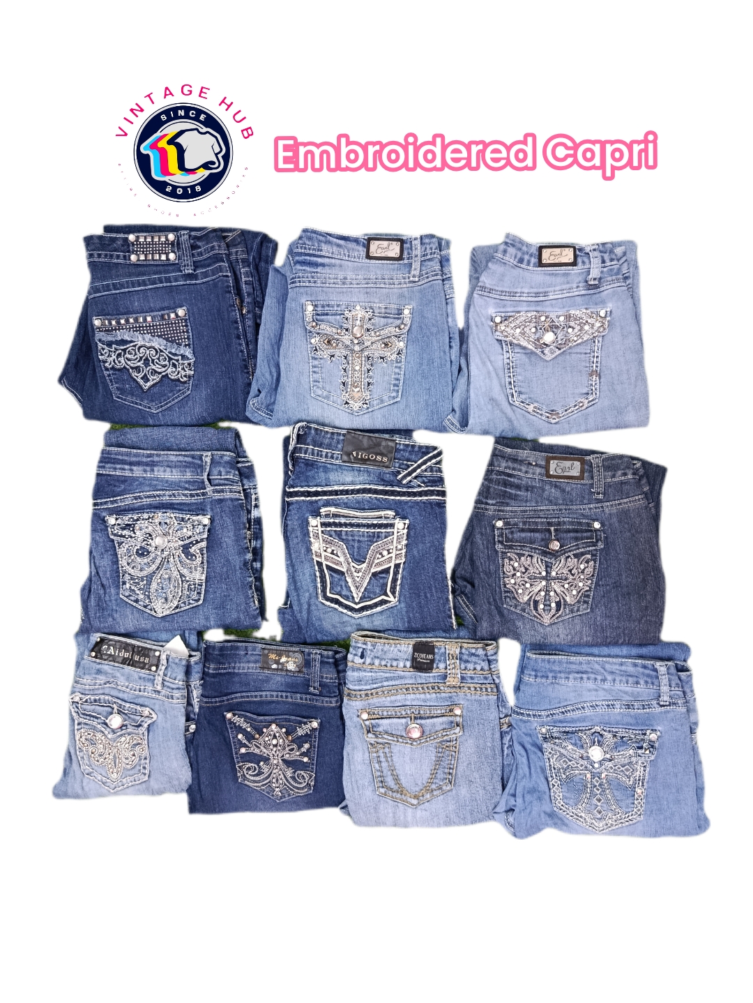 刺繍カプリ - VH01