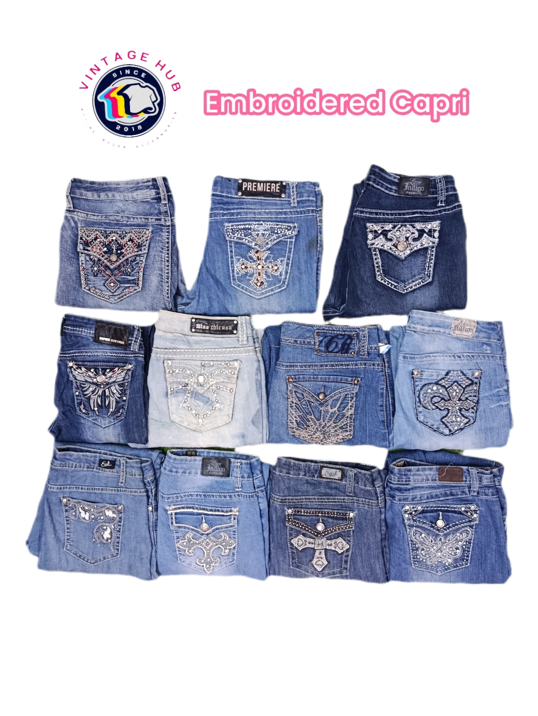 刺繍入りカプリ - VH03