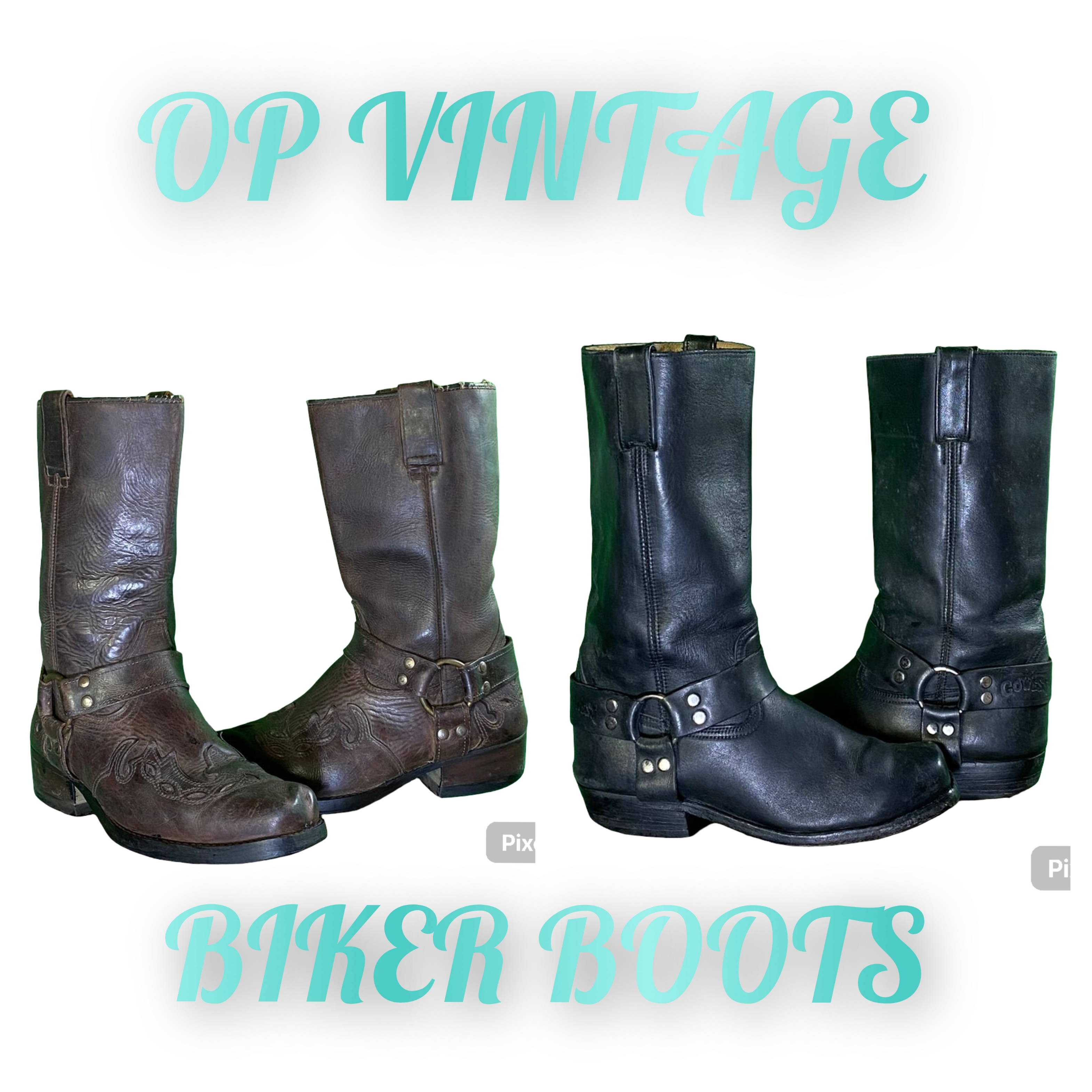 Op vintage 0071 バックルスタイル バイカーブーツ