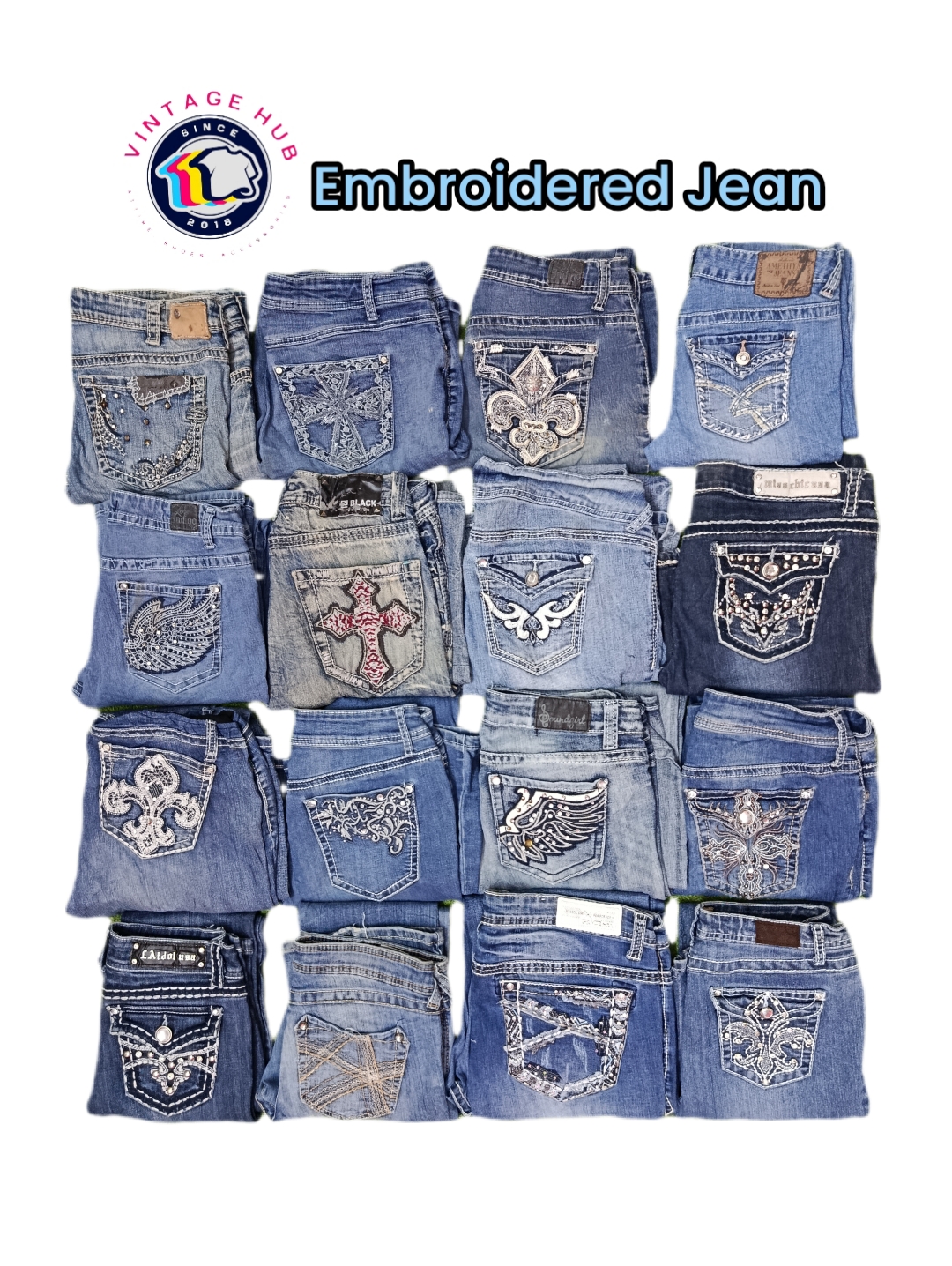 刺繍入りジーンズ - VH03