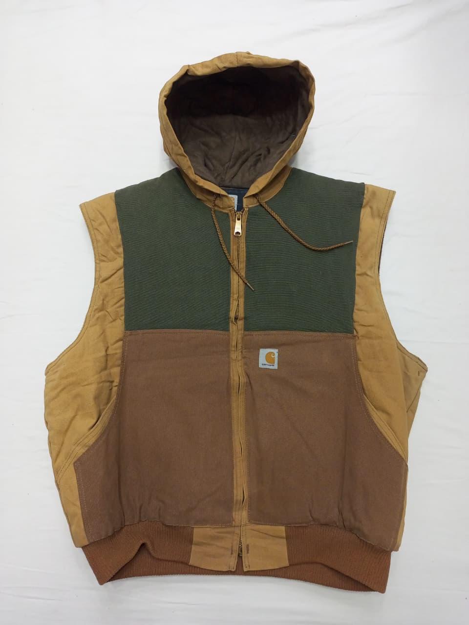 CR793 Two-Tone Vintage Canvas Upcycled Hooded Vest