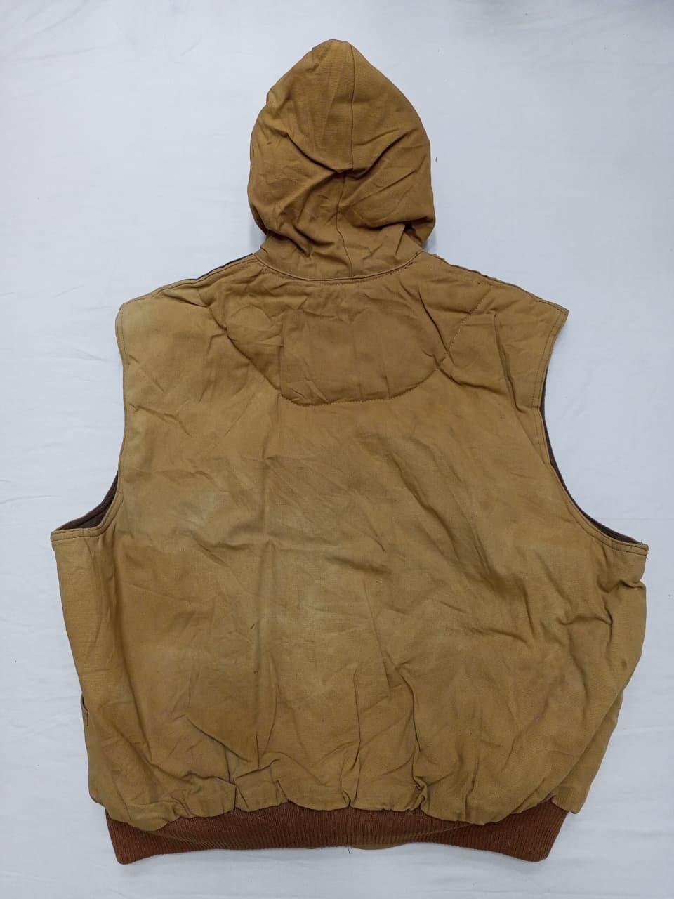 CR793 ツートン ヴィンテージ キャンバス アップサイクル フーディ ベスト