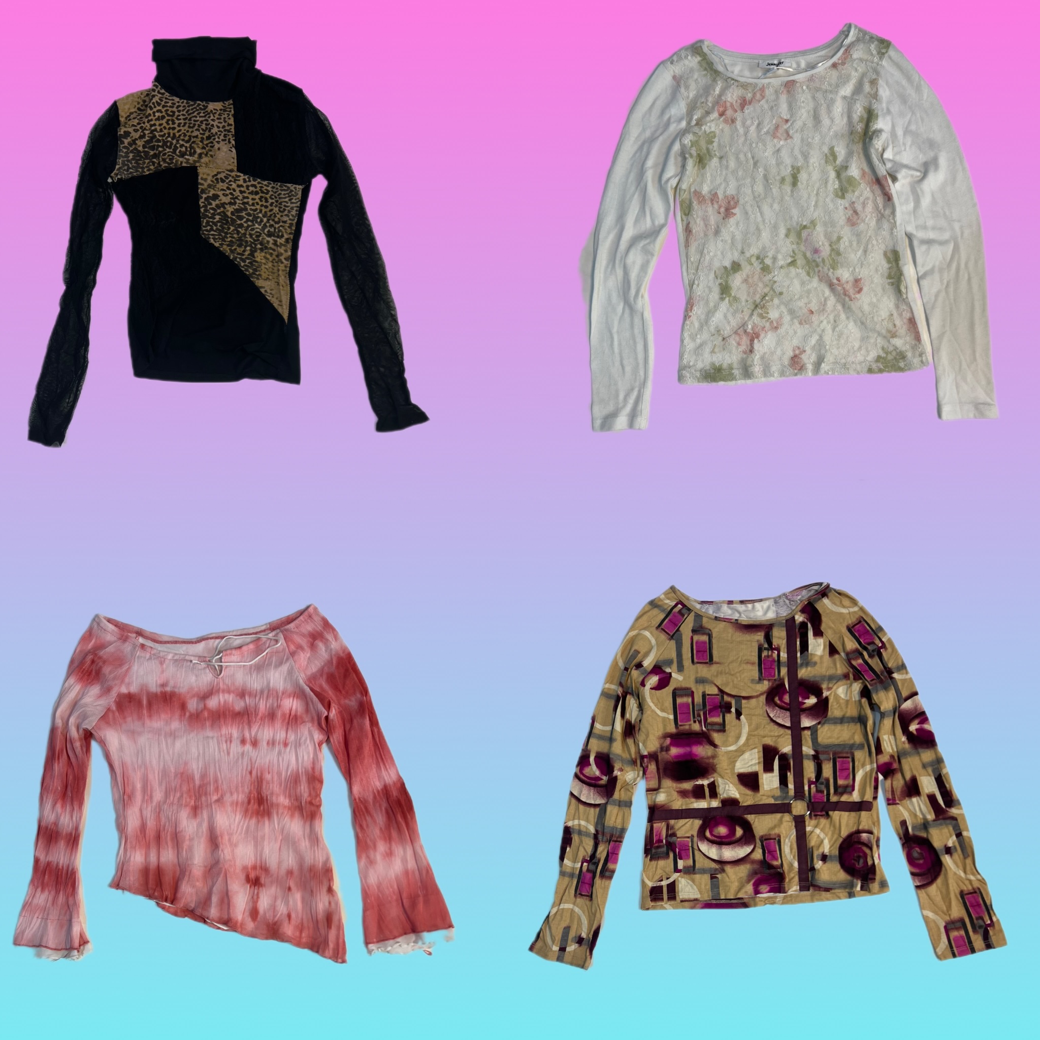 Y2K Volle Ärmeln Tops (TH-154)