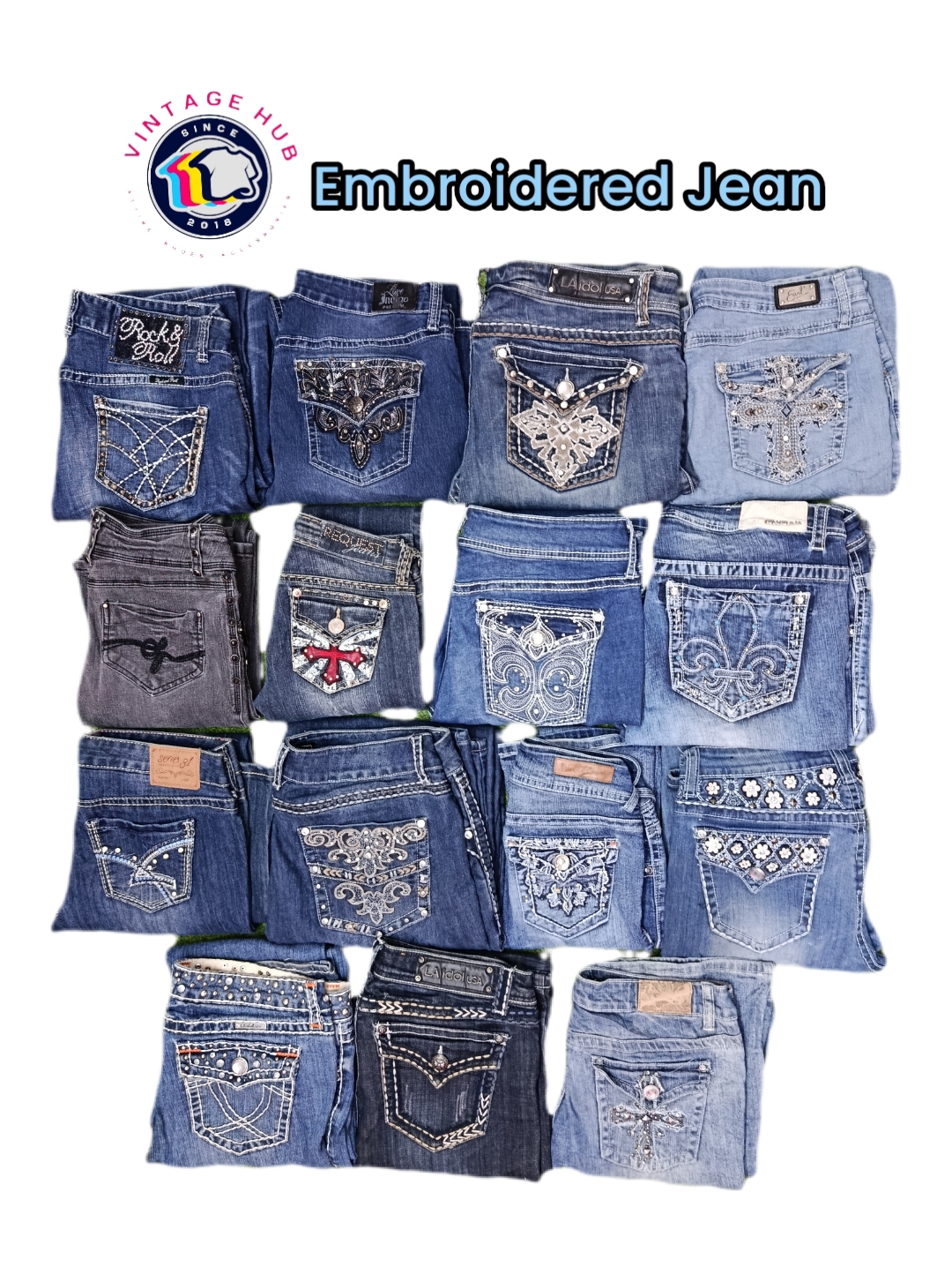 刺繍入りジーンズ - VH05