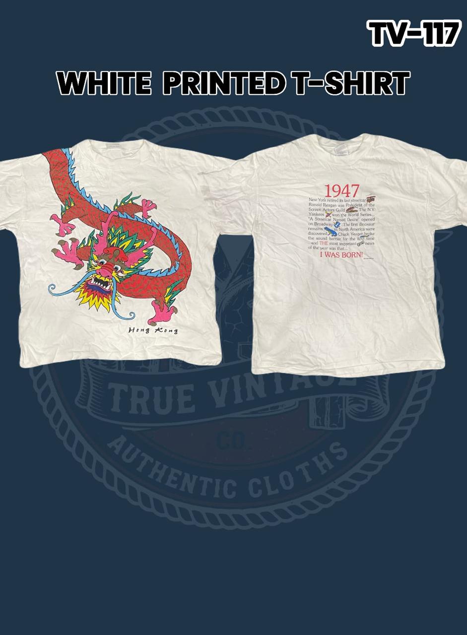 T-shirt Imprimé Blanc Tv-117