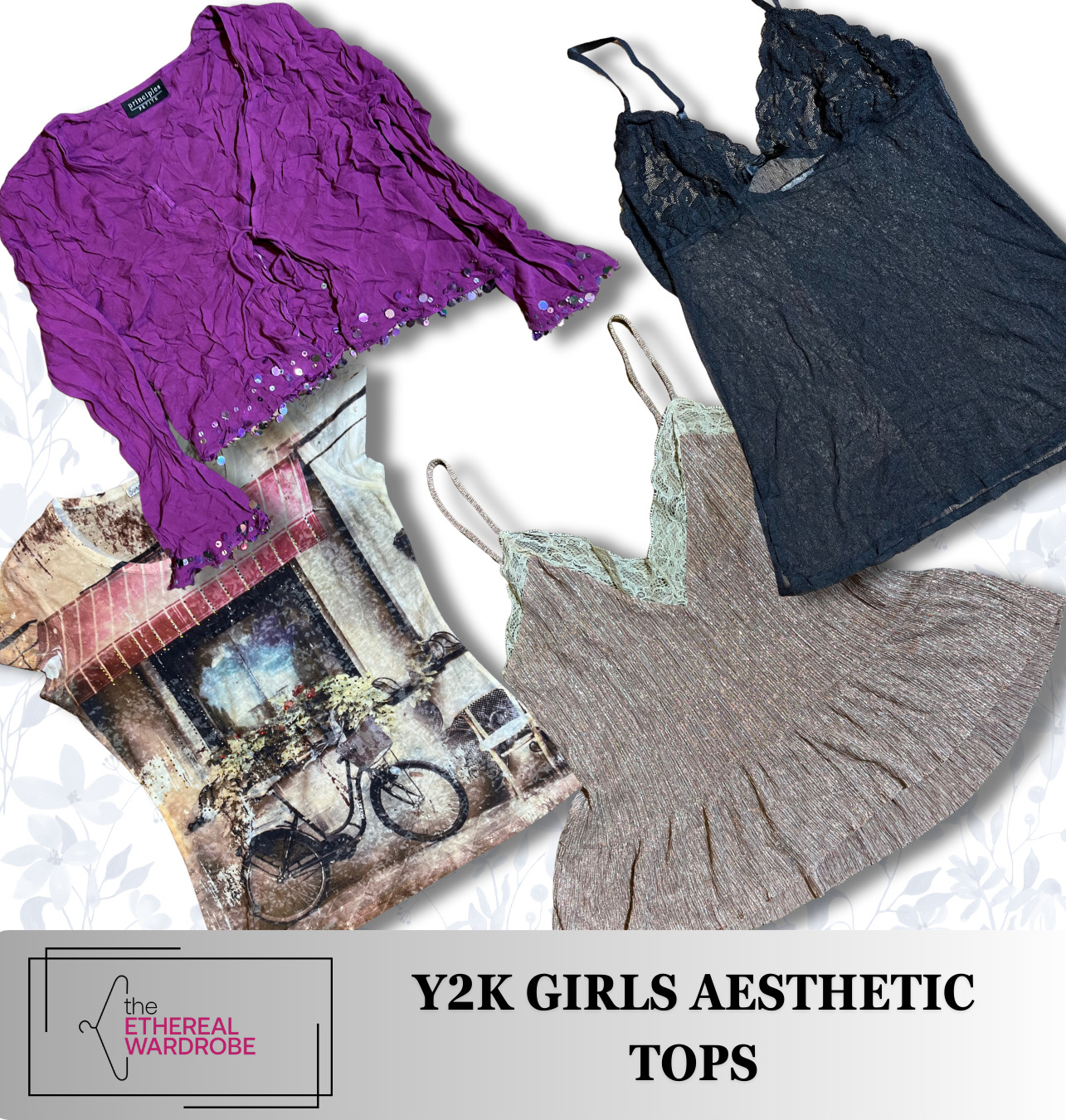 Mixed Y2K Aesthetic Tops (Cute / Grunge / Fairycore Styles)