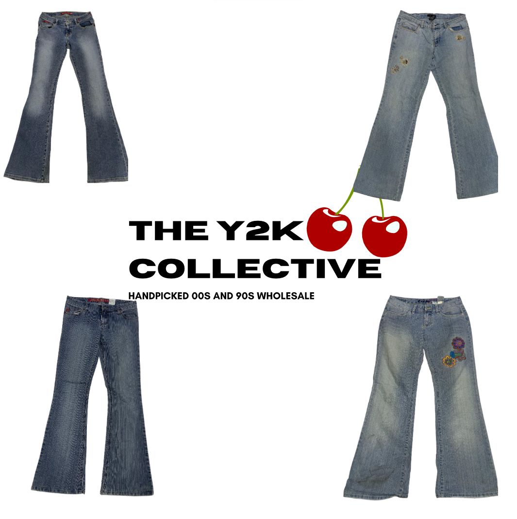 Soft Girl Y2K Denim Flared and Embellished Jeans