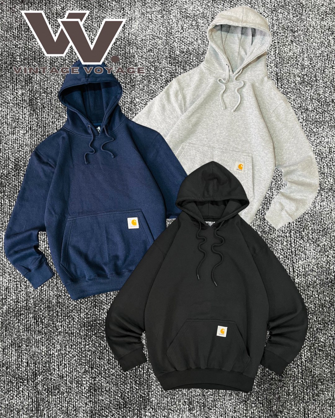 「ヴィンテージ カーハート リワークスタイル フリース プルオーバー フーディ #112125」