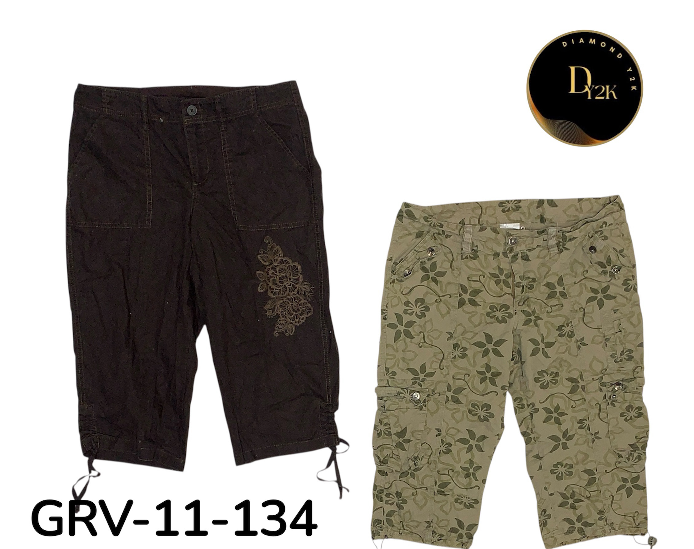 Y2K Utility Cargo capri – Wide-Leg Retro Look ( GRV-11-134)