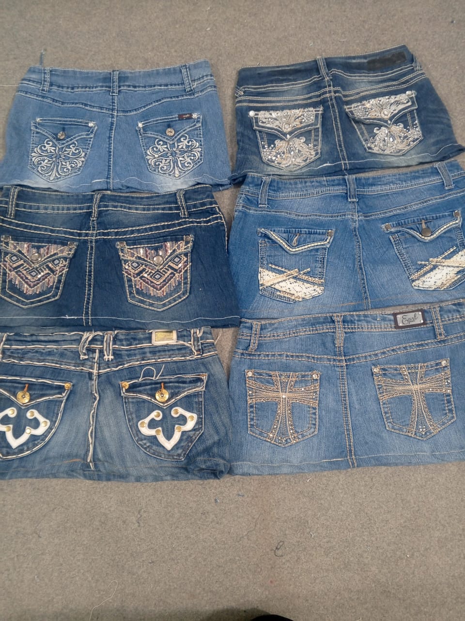 HD1225 Ladies Upcycled Y2K Denim Micro Mini Skirts