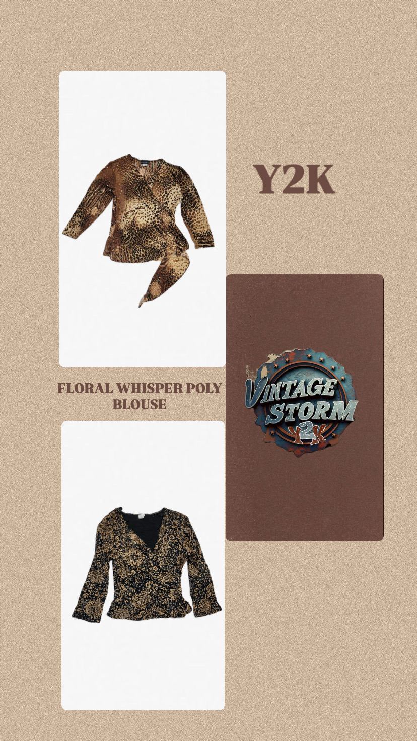 Y2k Floral Whisper Poly Blouse