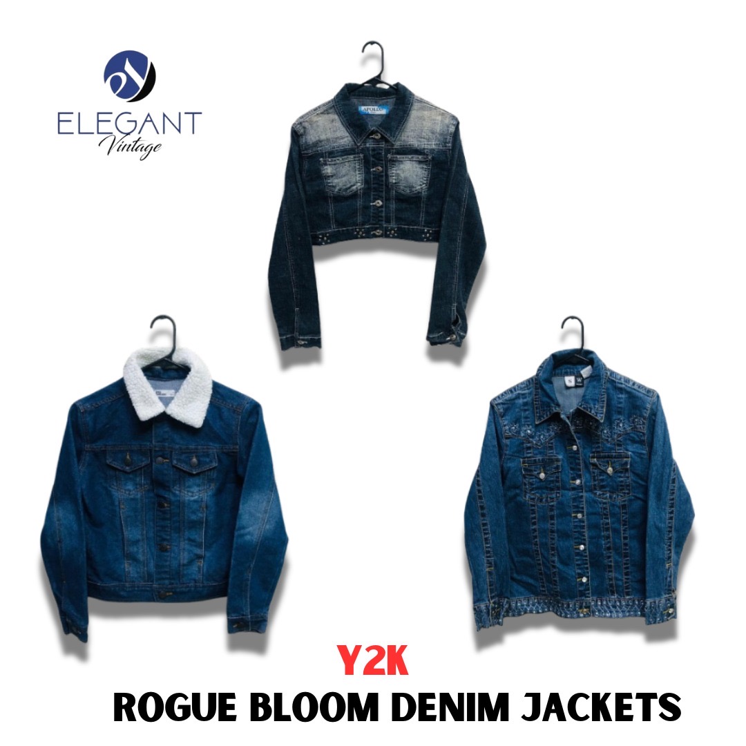 Y2K Rogue Bloom Denim Jackets - EV1130