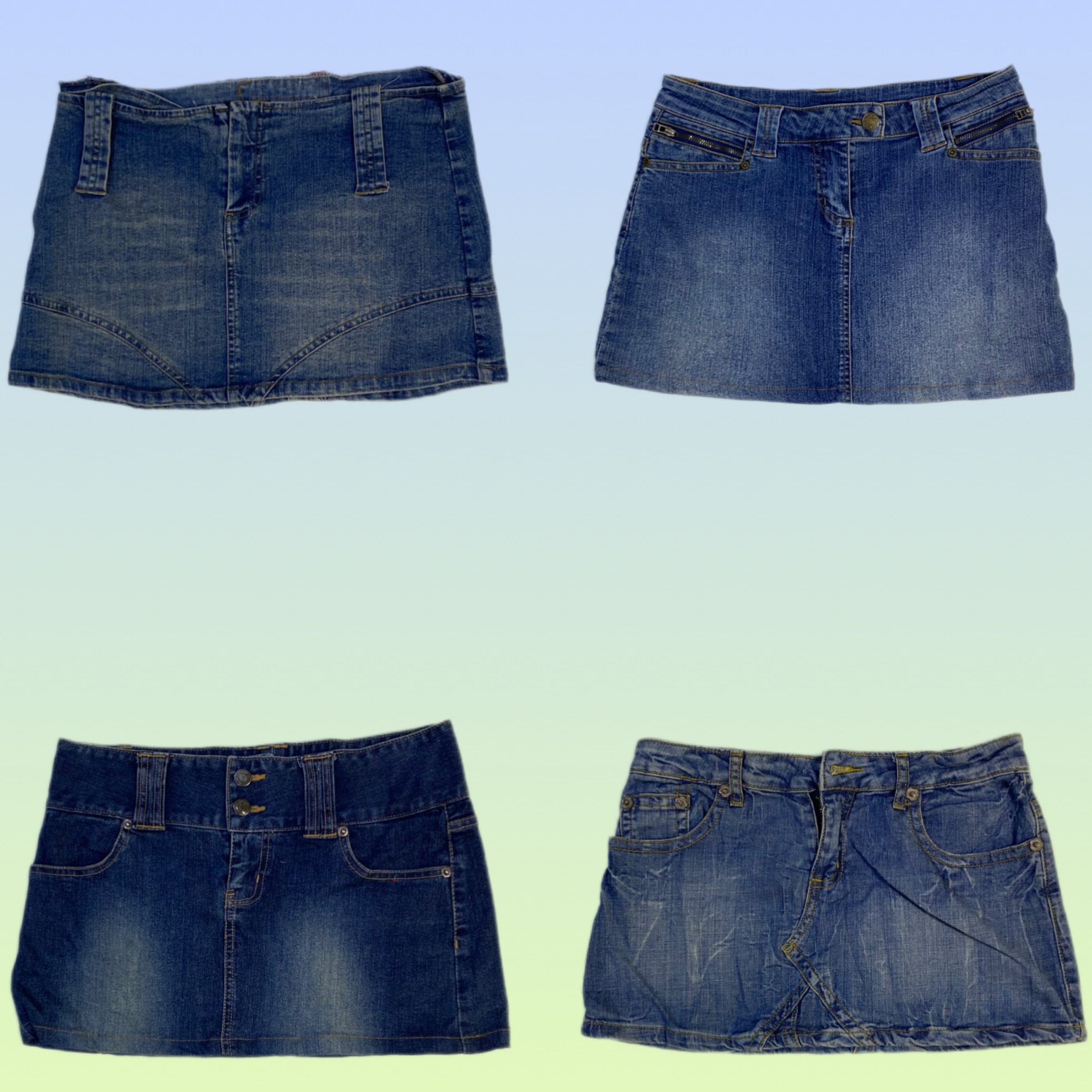 U2K Low Rise Denim Mini Skirts (TS-1557)