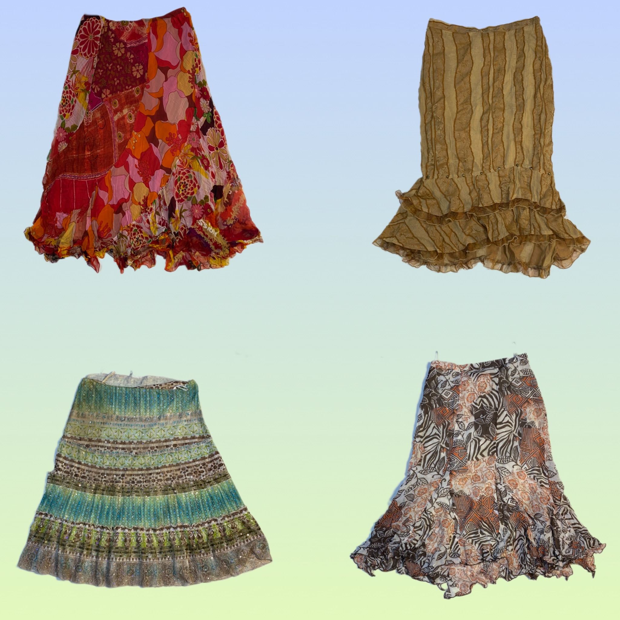 Y2K Grunge Floral maxi skirts (TS-1560)