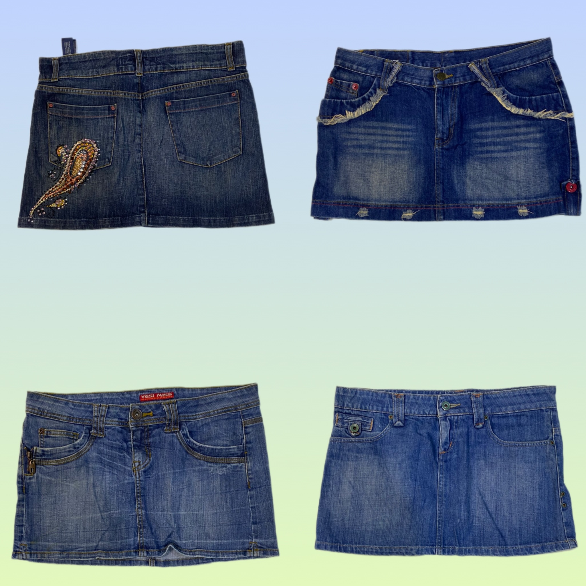 Y2K IT Girl Denim Mini Skirts (TS-1562)