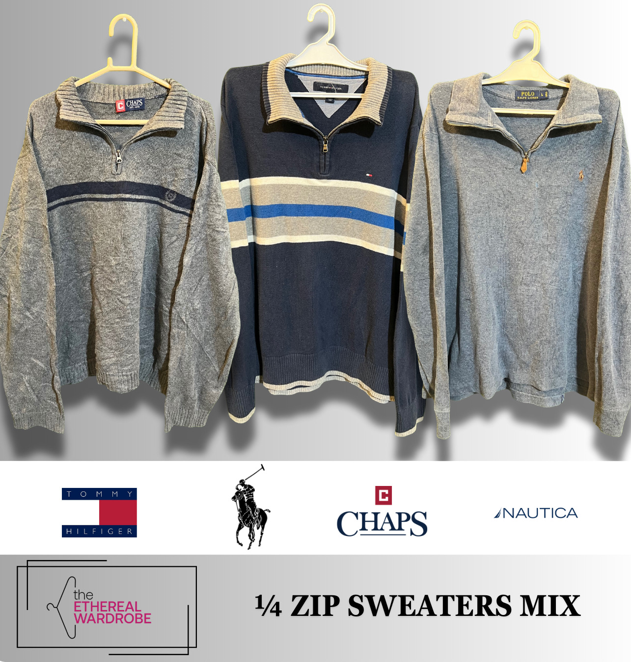 Premium 1/4 Zip sweaters including Ralph Lauren, T..