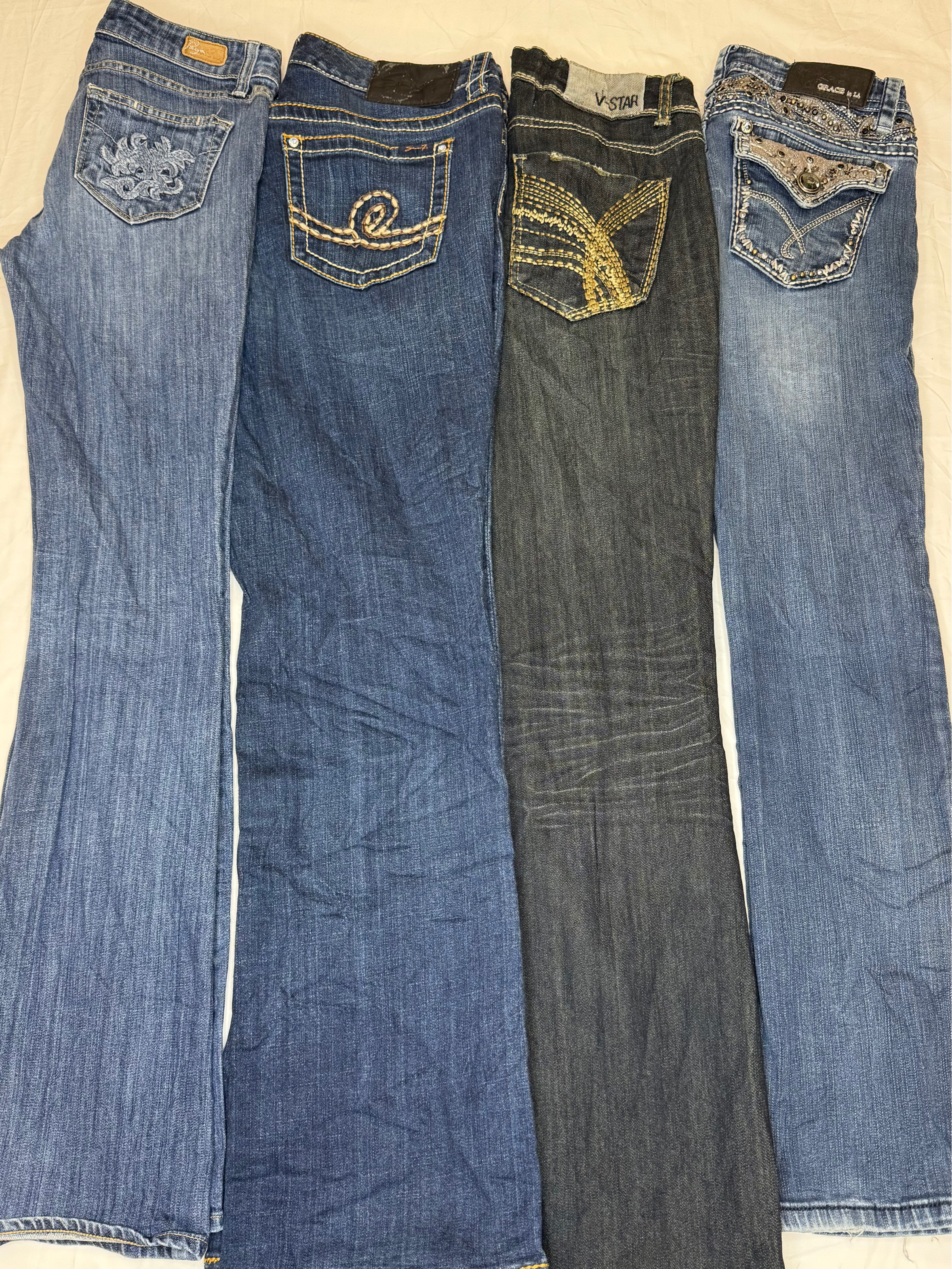 Y2K Verzierte Flared Jeans | V-T184