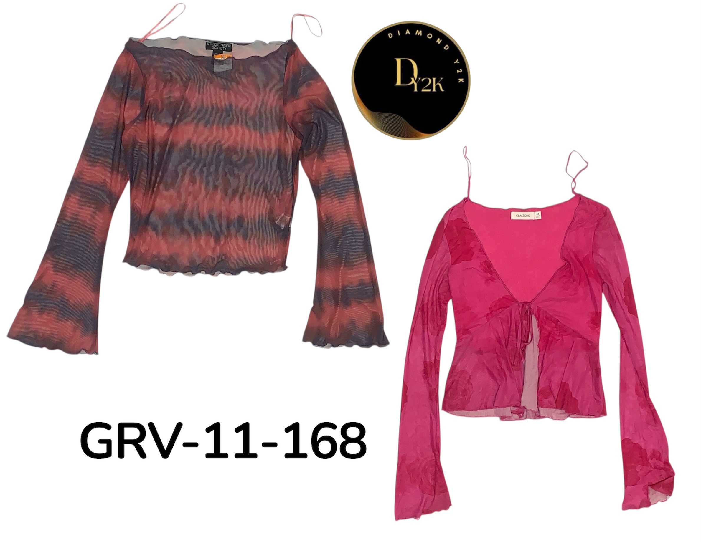 T-shirt ajusté à manches longues Y2K Stylish (GRV-11-168)