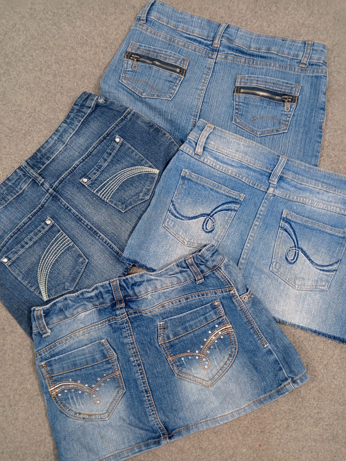 #191 Ladies Y2K Denim Micro Mini Skirts