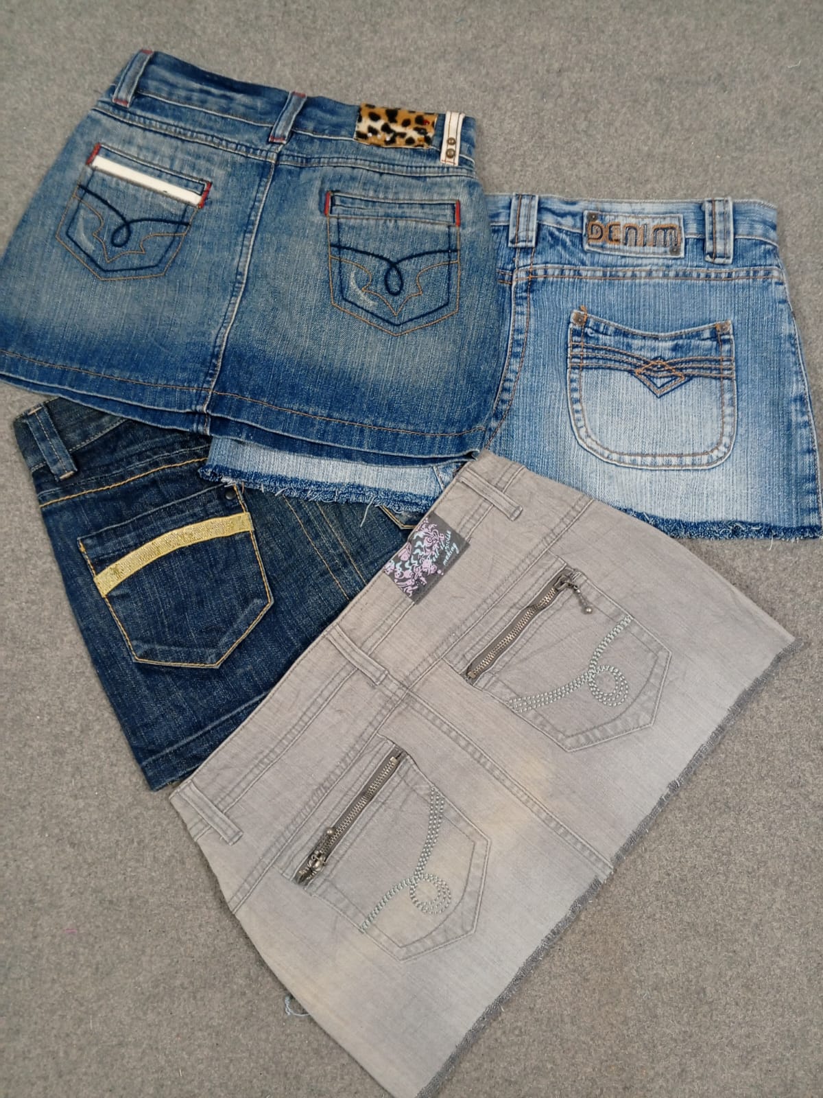 #190 Ladies Y2K Denim Micro Mini Skirts