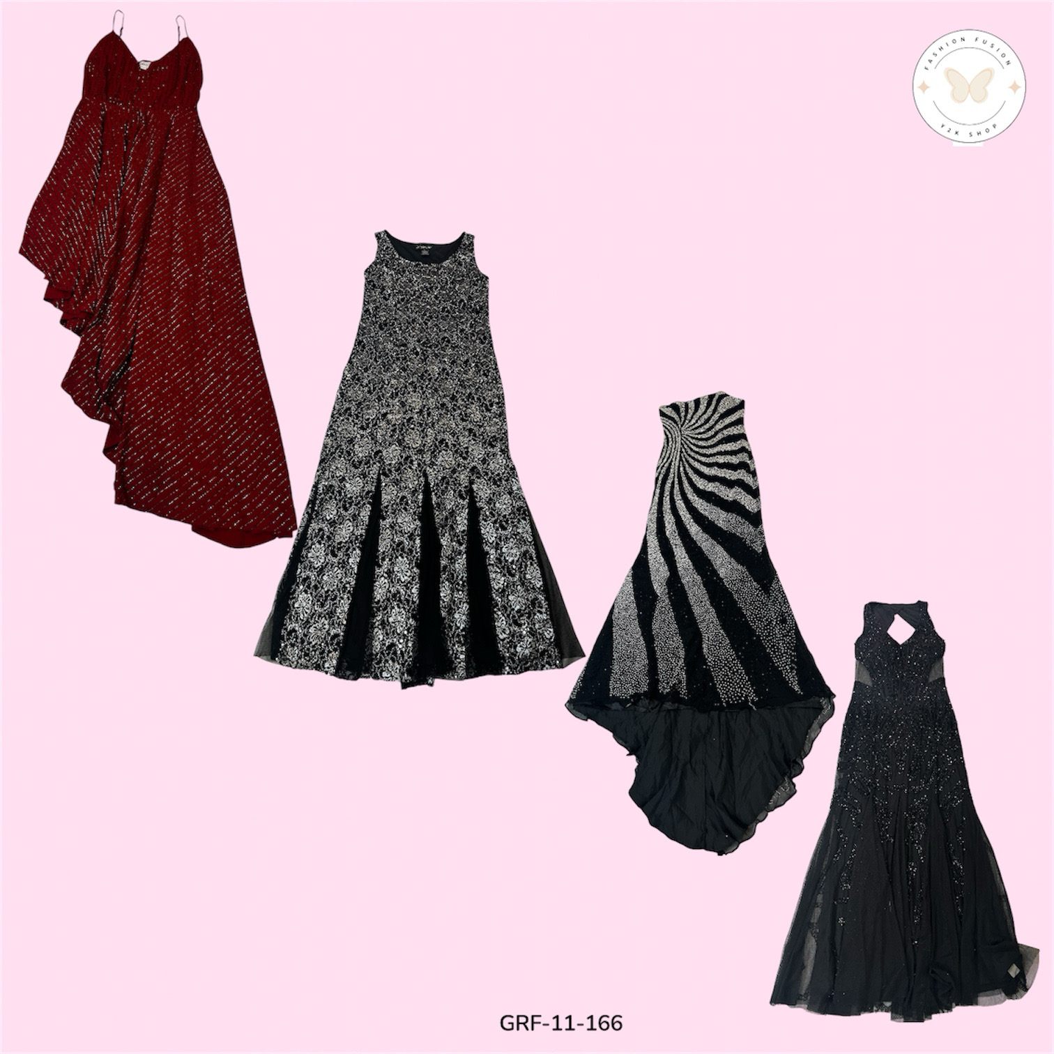 Beaded Poly Dress – Elegant Hand-Embellished Design (GRF-11-166)