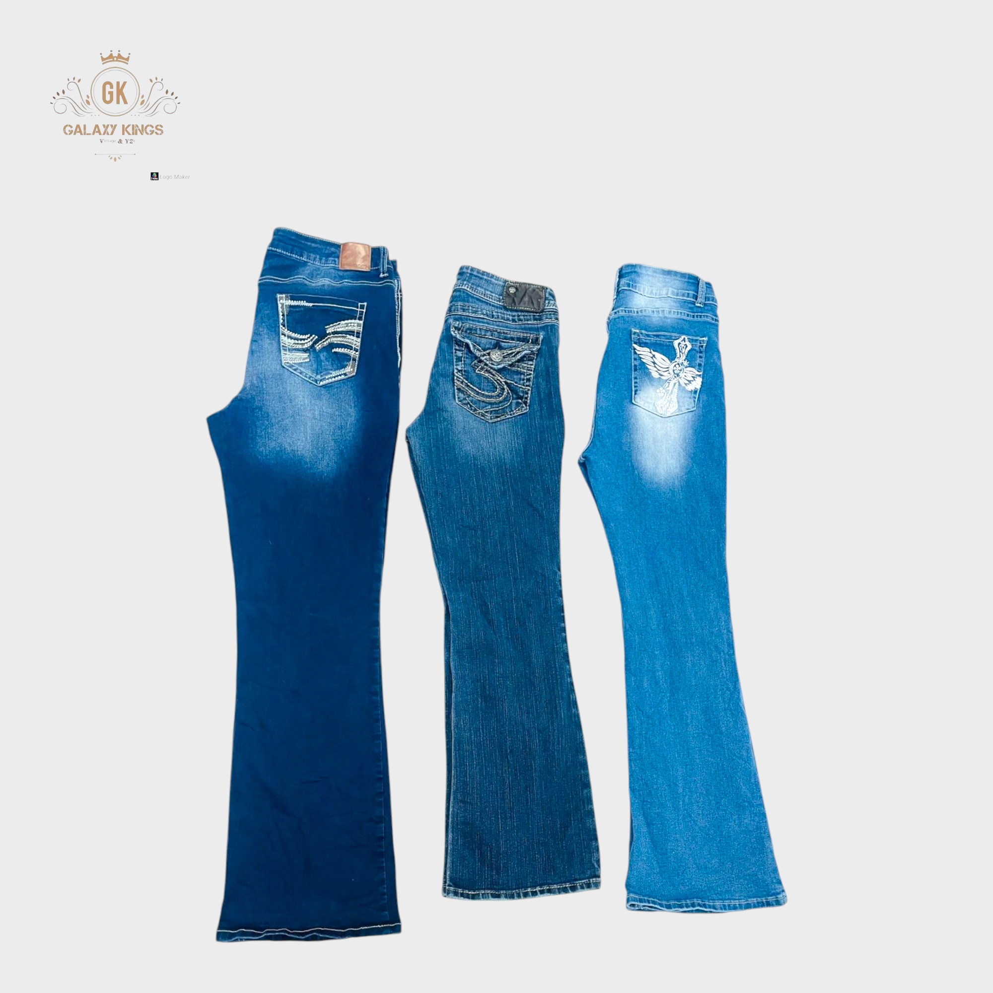 Y2K Embroidery Flare Jeans