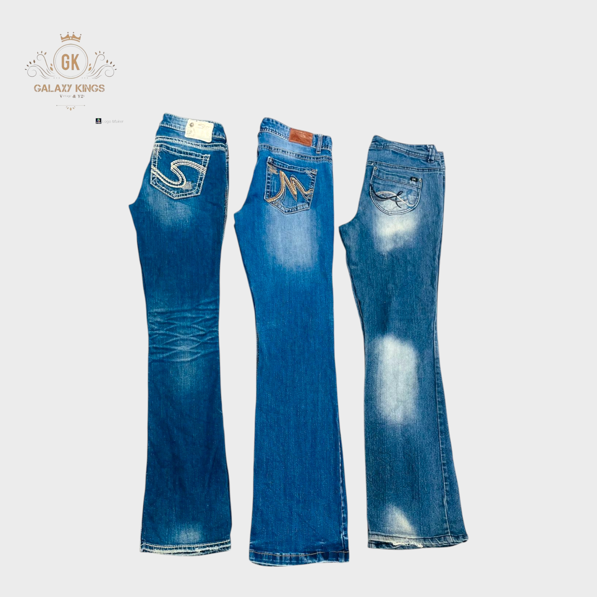 Y2K Embroidery Flare Jeans
