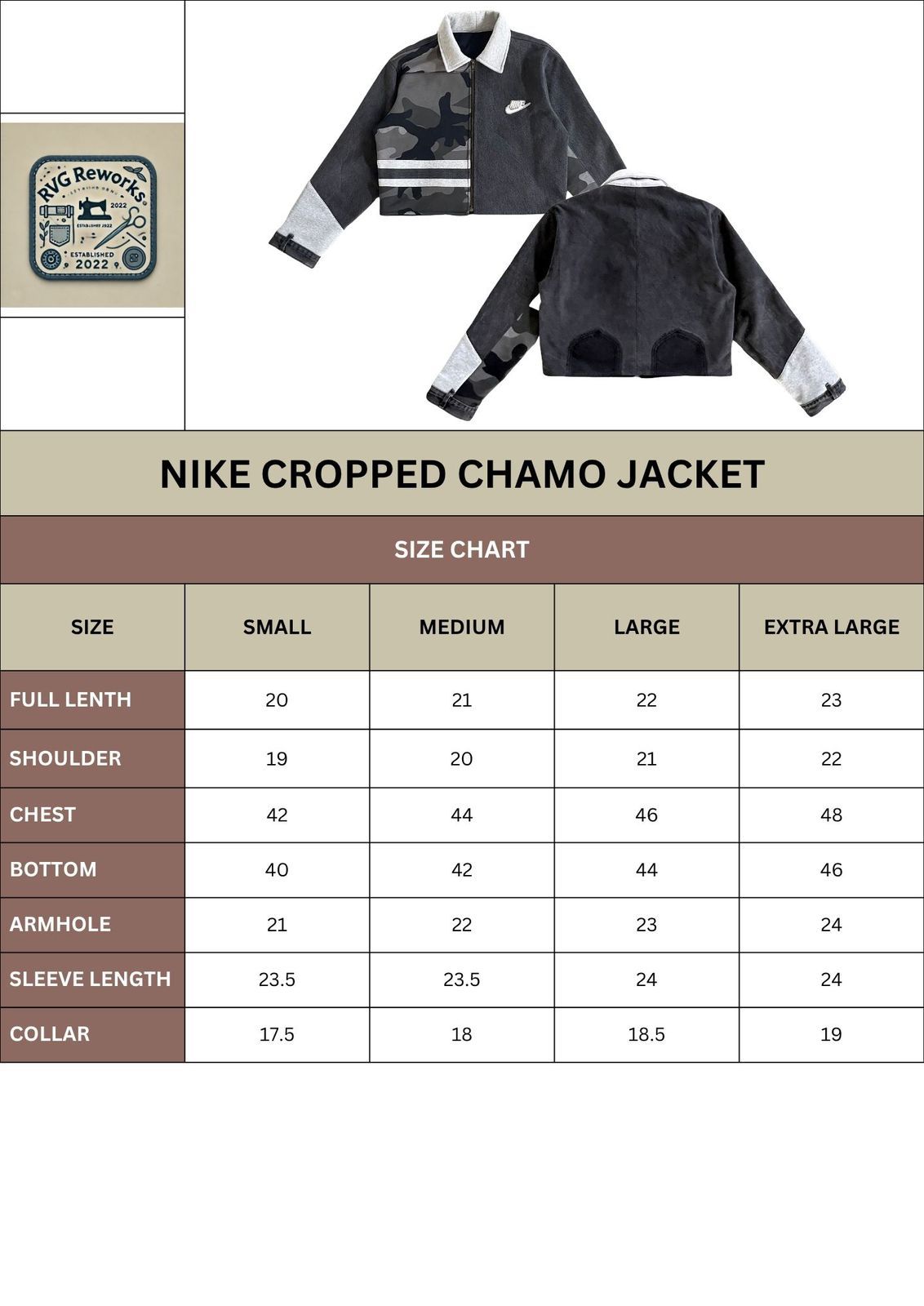 Veste courte Nike Adidas en camouflage upcyclé avec contraste