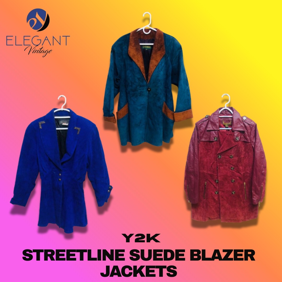 Y2K Streetline Suede Blazer Jackets - EV1218